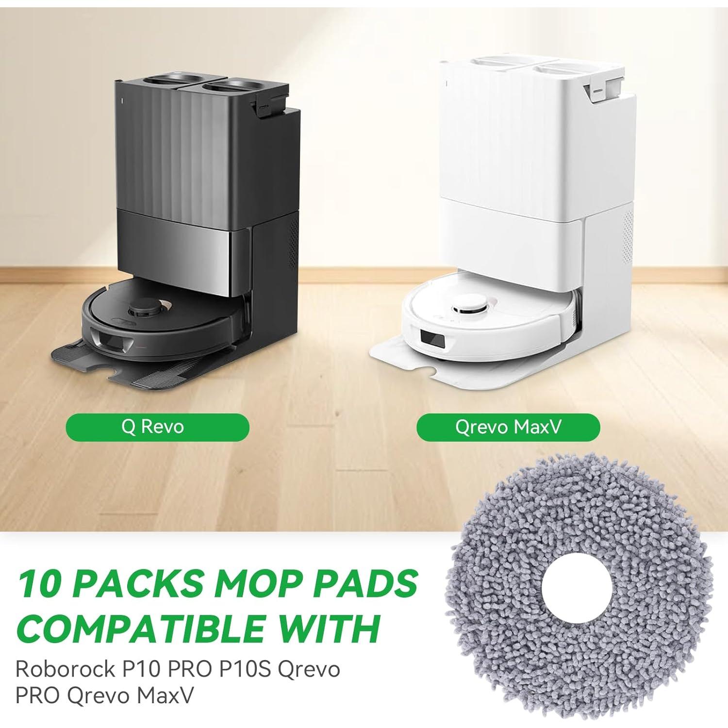 Paños de Mopa de Microfibra Sgizoku para Roborock Q Revo - 12 Piezas