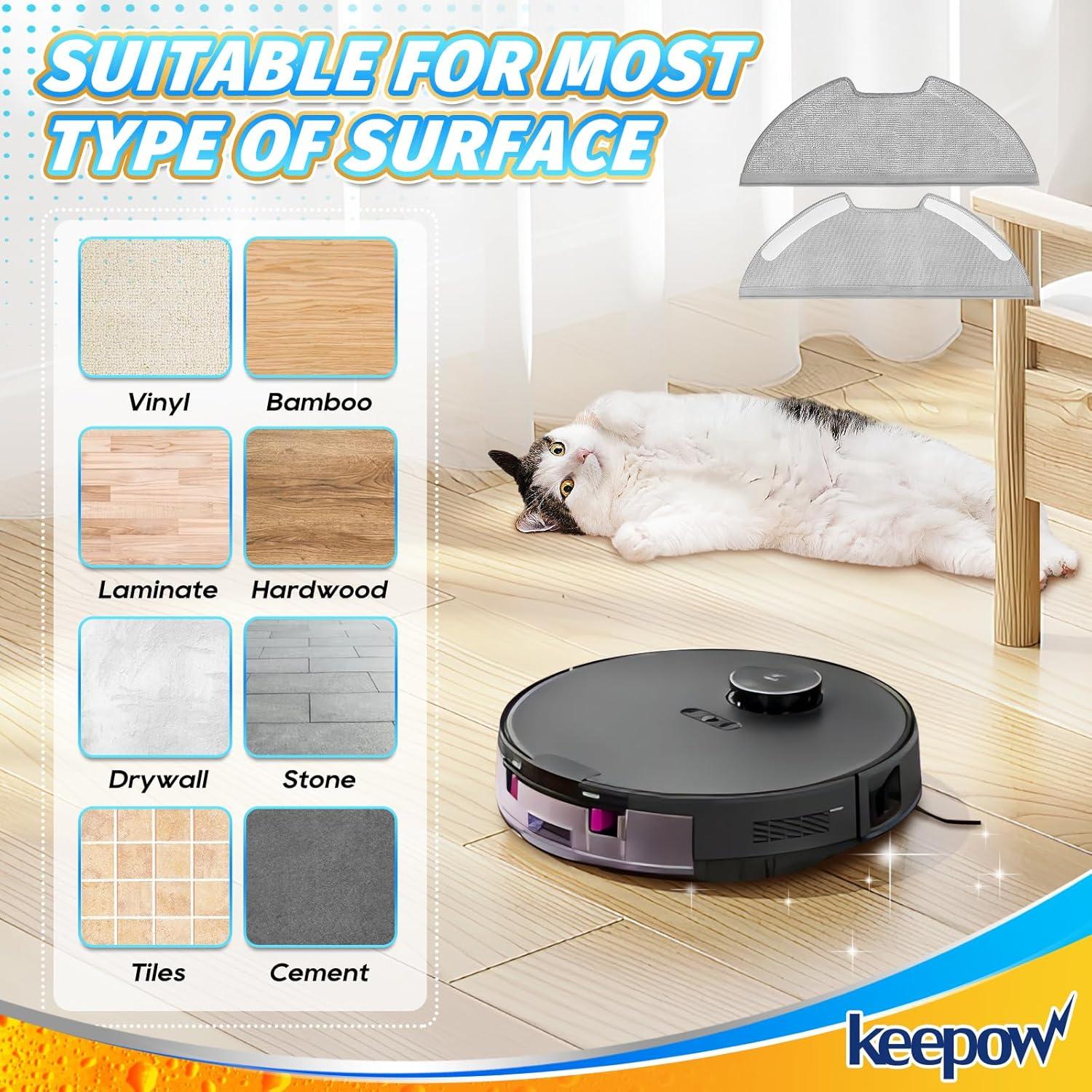 8 Piezas Reemplazo Paño Microfibra KEEPOW E10 E20 Aspiradora