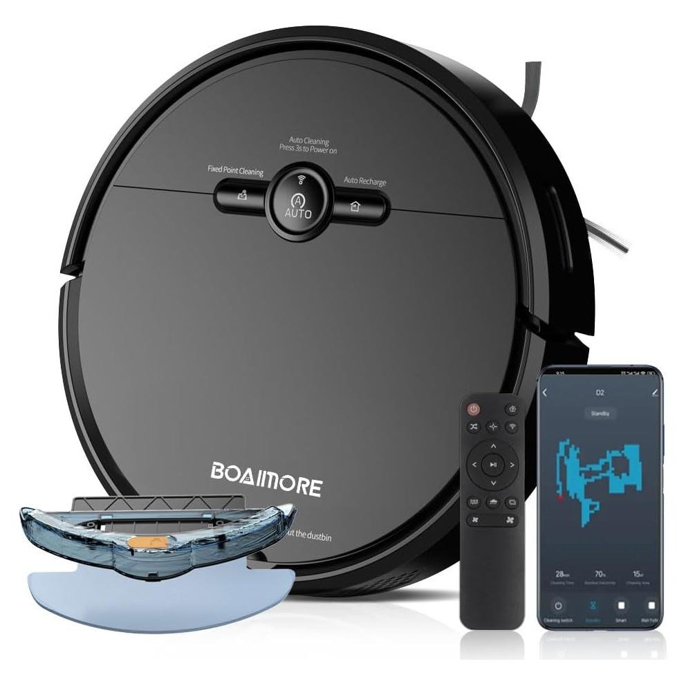 Aspiradora Robot BOAIMORE D2, 120 Min, Control Wi-Fi y Alexa