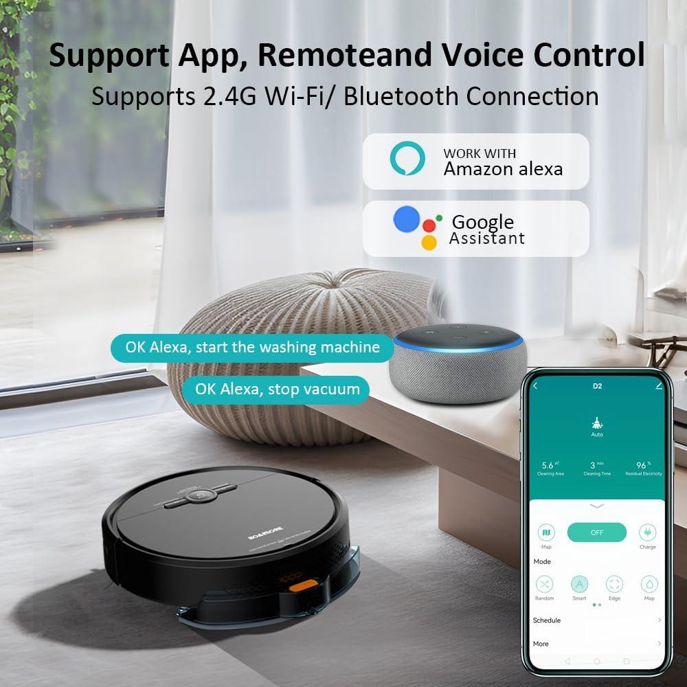 Aspiradora Robot BOAIMORE D2, 120 Min, Control Wi-Fi y Alexa
