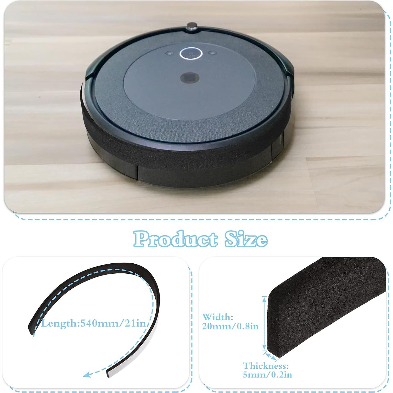 Outus 4 Pieces Robot Vacuum Bumper Soft Bumper Sweeping Robot Protector Black Sweeping Cover for Furniture Vacuum Cleaner Home Office Restaurant Applications