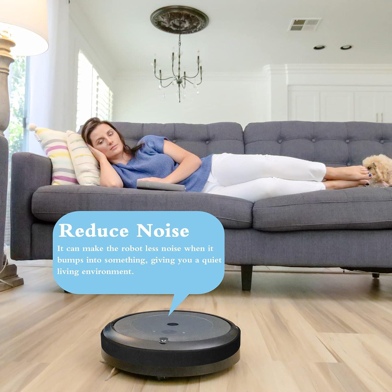 Outus 4 Pieces Robot Vacuum Bumper Soft Bumper Sweeping Robot Protector Black Sweeping Cover for Furniture Vacuum Cleaner Home Office Restaurant Applications