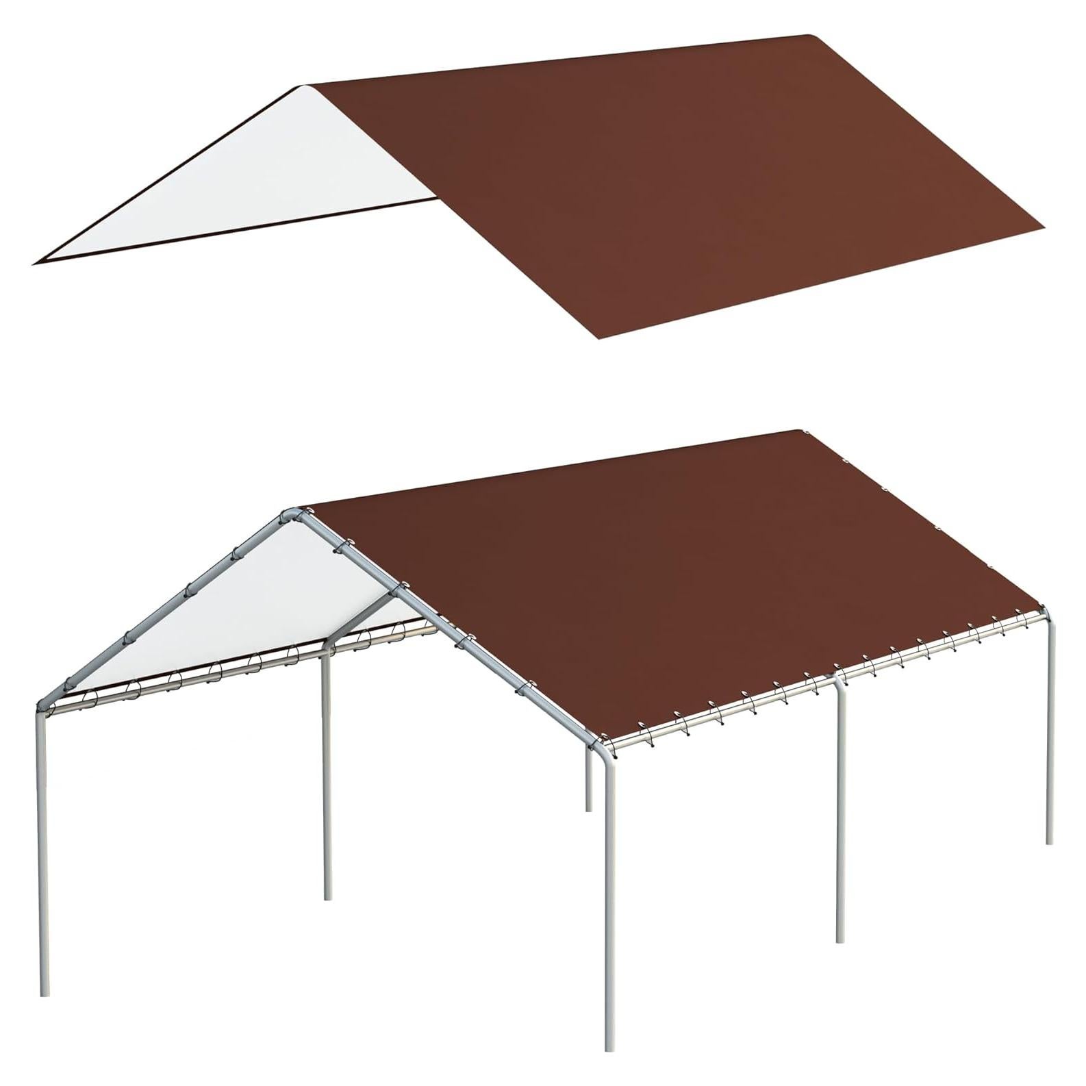 Cubierta de Reemplazo Toldo DWALE 10x6m Impermeable UV Marrón