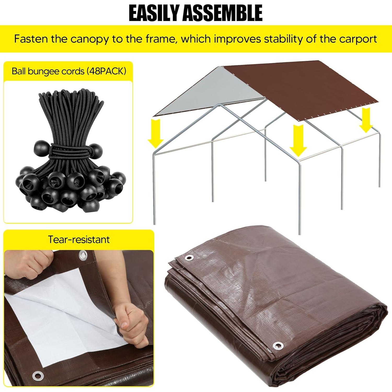 Cubierta de Reemplazo Toldo DWALE 10x6m Impermeable UV Marrón