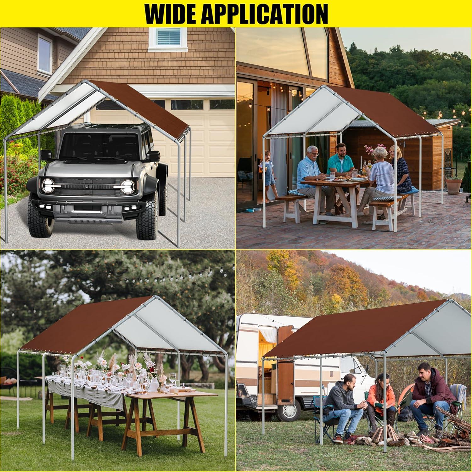 Cubierta de Reemplazo Toldo DWALE 10x6m Impermeable UV Marrón