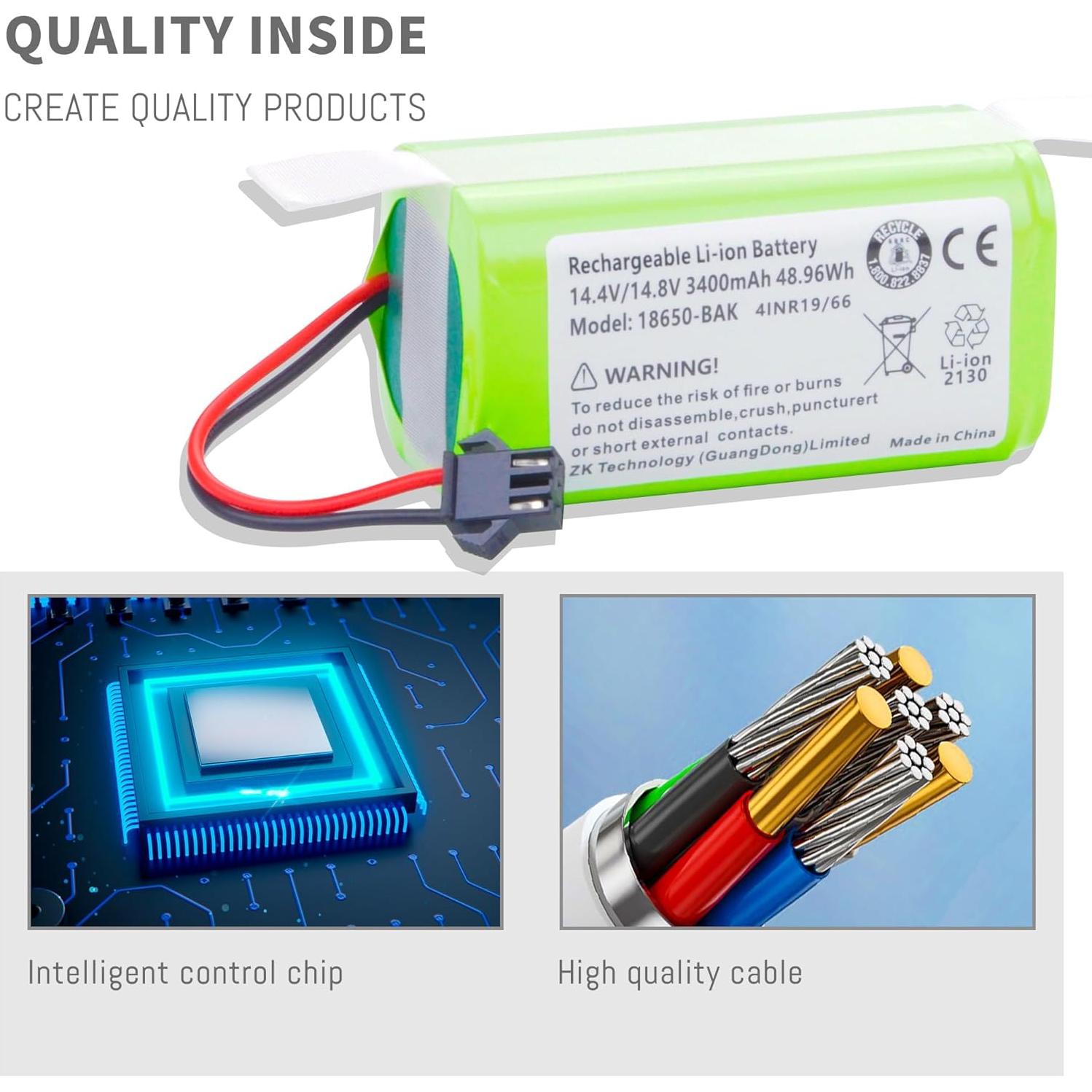 Batería 3400mAh 14.4V para aspiradora robot Lefant M210