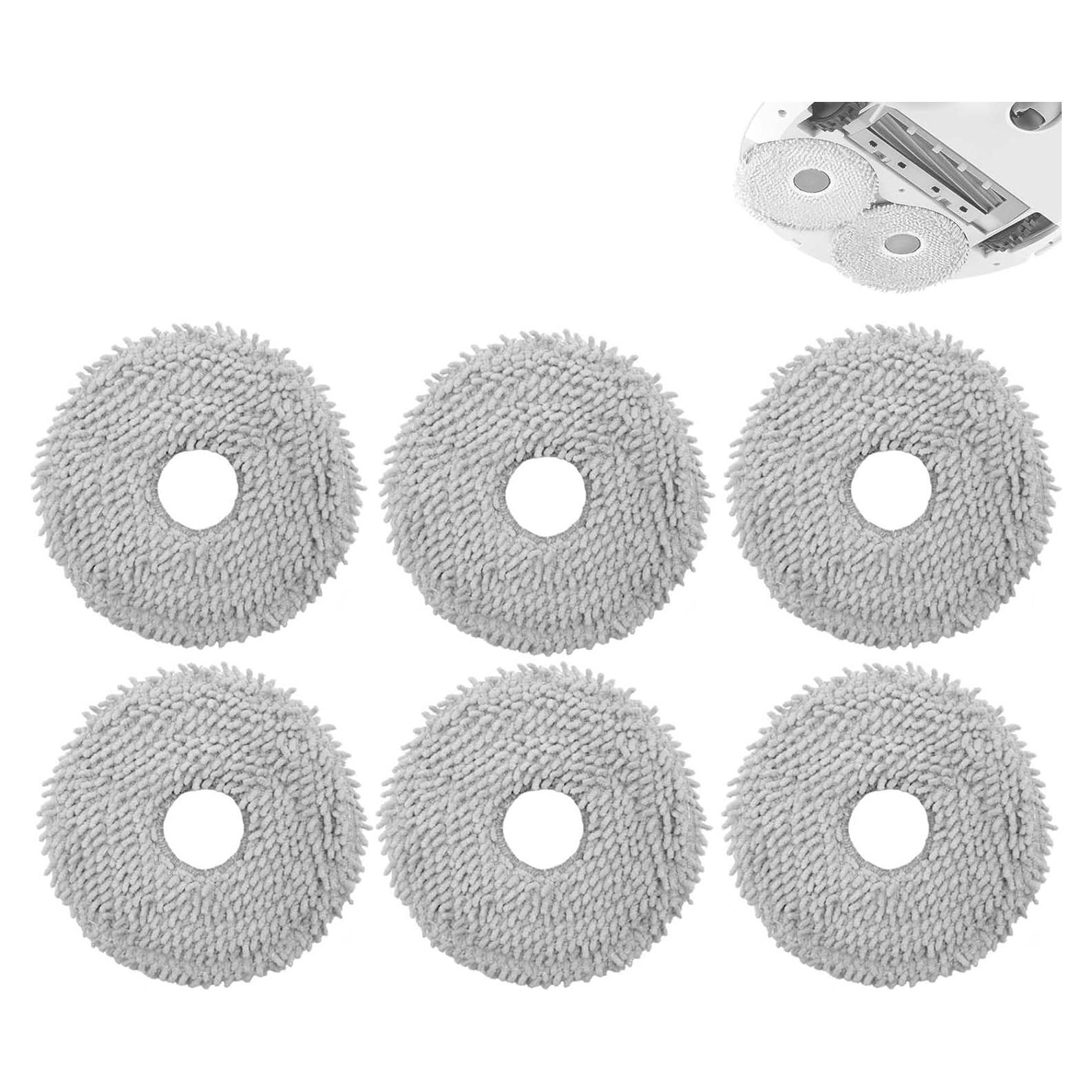 6pcs Moppad for Roborock Qrevo S5V/ QV 35A/35S/ Q Revo/Q Revo Maxv/Q revo Master/Q revo S/Q Revo Pro / P10 Pro /P10 Vacuum Replacement Part, Microfiber Mop Pad Washable Wipes Accessory Set