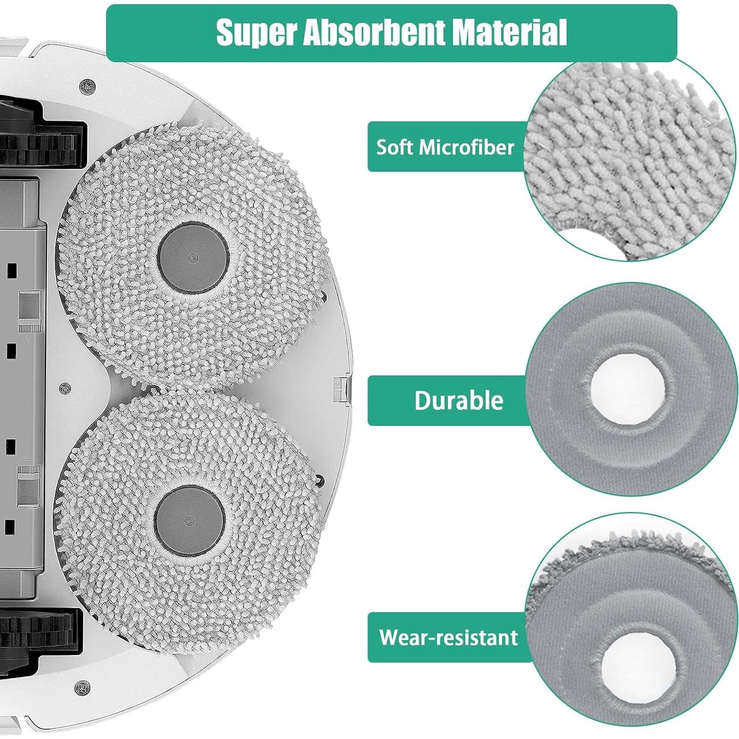 6pcs Moppad for Roborock Qrevo S5V/ QV 35A/35S/ Q Revo/Q Revo Maxv/Q revo Master/Q revo S/Q Revo Pro / P10 Pro /P10 Vacuum Replacement Part, Microfiber Mop Pad Washable Wipes Accessory Set