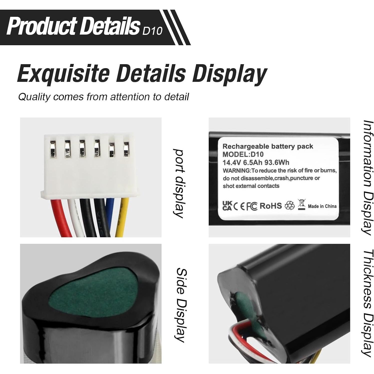 Batería Li-ion 6500mAh ZTHY para Neato D8 D9 D10 14.4V