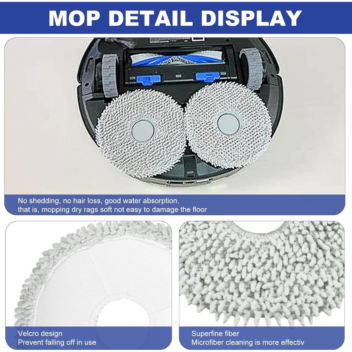 Kit de Reemplazo para Aspiradora Robot Ecovacs DEEBOT T30S - 2 Cepillos, 6 Filtros HEPA, 8 Almohadillas