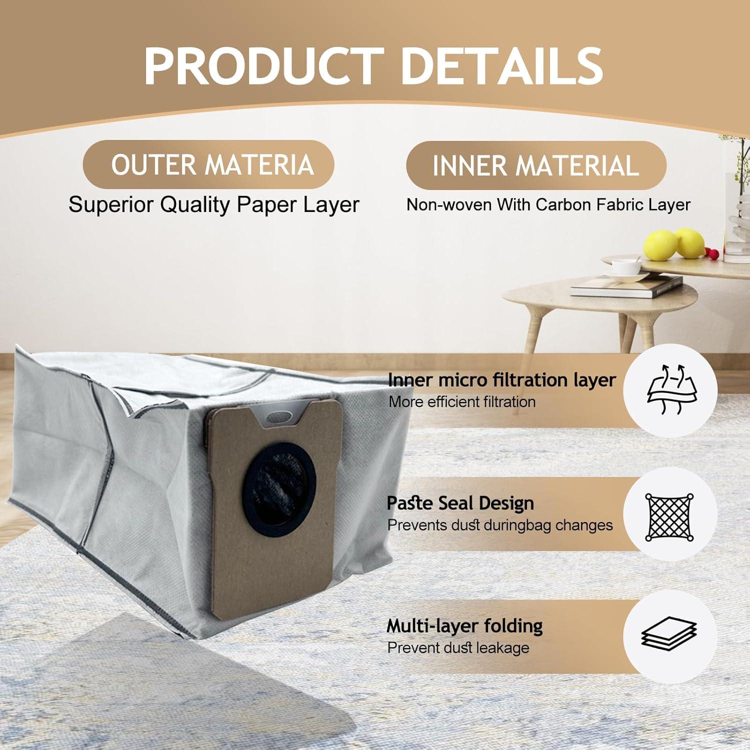 Paquete de 10 bolsas de polvo Rinakou para Eufy C20 Omni 3L