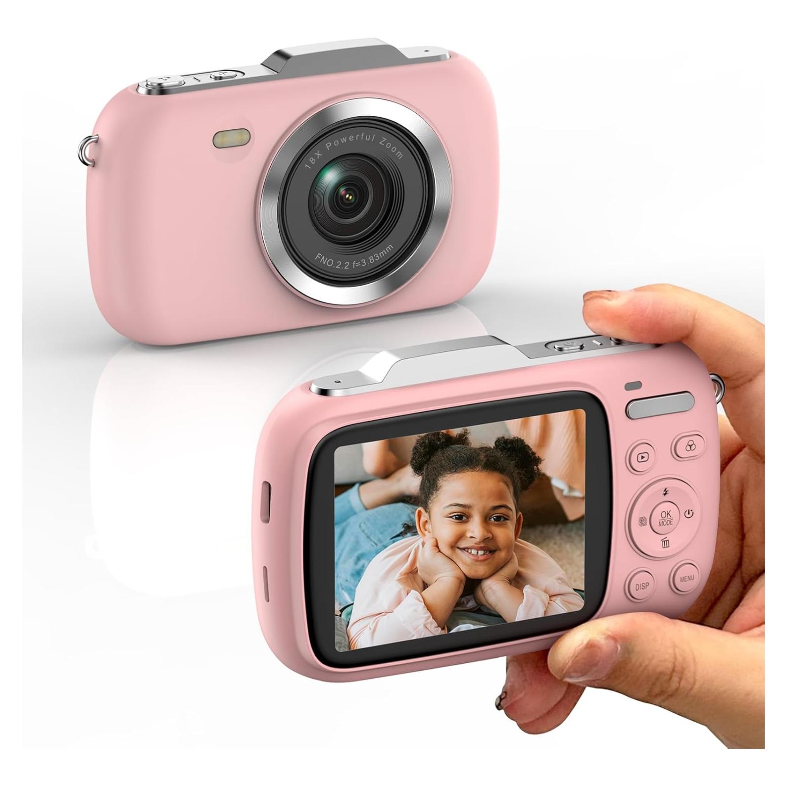 Cámara Digital KOMERY G7A 4K 64MP Rosa Compacta 18X Zoom