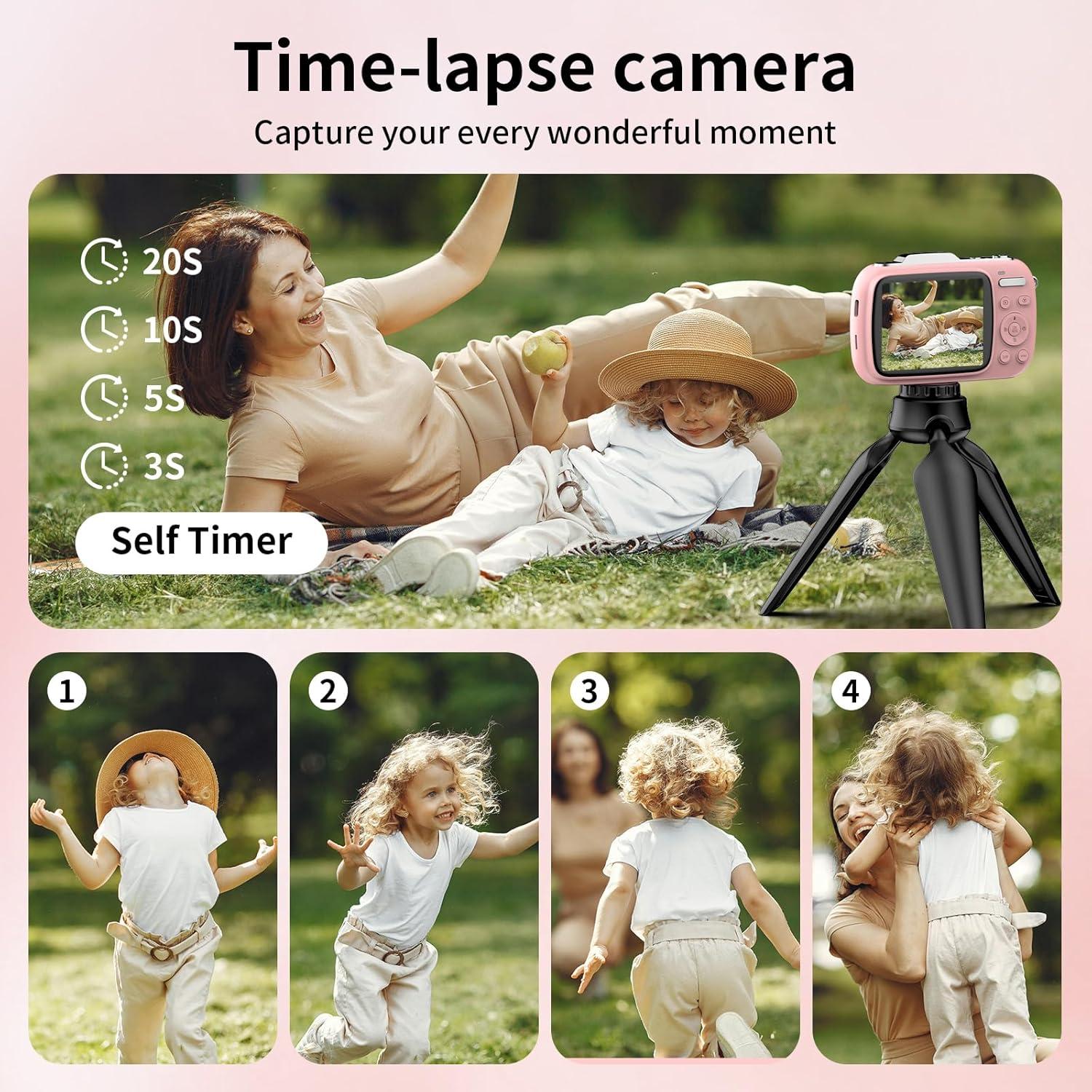 Cámara Digital KOMERY G7A 4K 64MP Rosa Compacta 18X Zoom