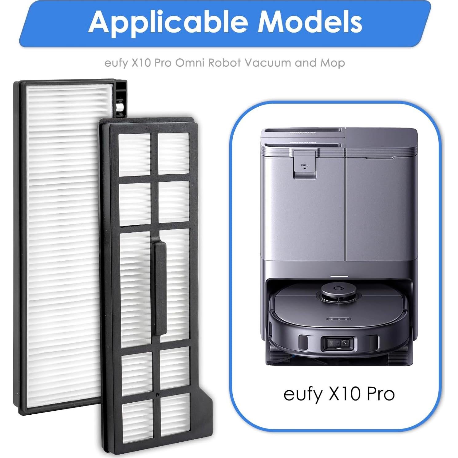 Filtro HEPA 4 Piezas FILTERIST Compatible Eufy X10 Pro Omni