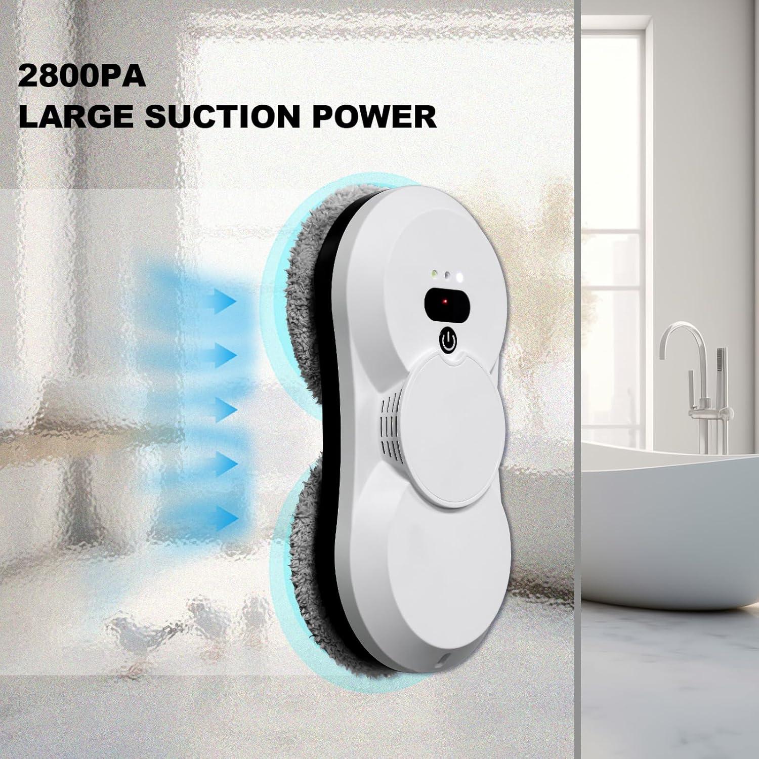 Window Cleaner Robot with Ultrasonic 5600PA Auto Water Glass Cleaning Automatic Smart Robot Cleaner, Remote Control Window Vacuum Cleaner (Two-Way)