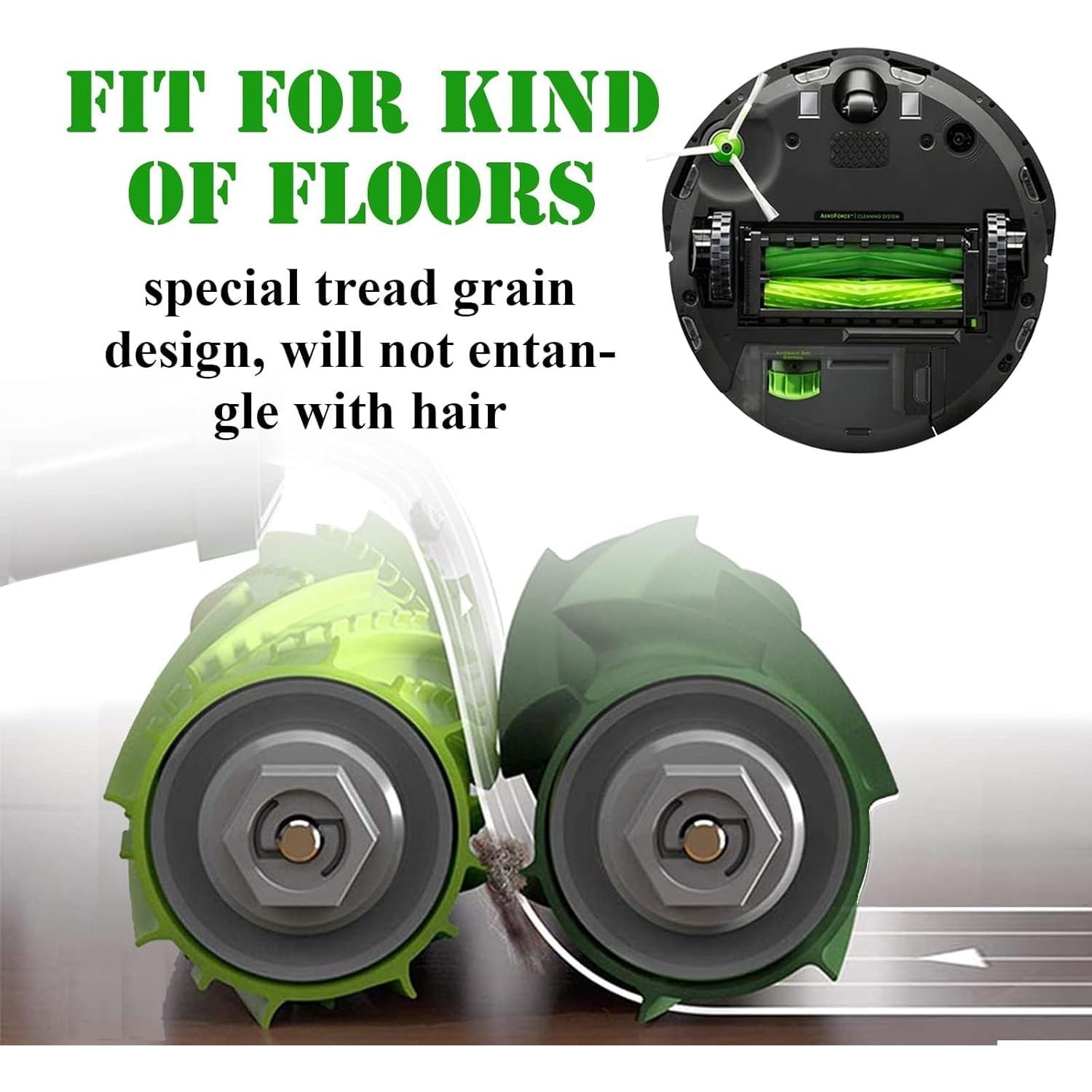 4 Cepillos de Rodillo de Goma ECOMAID para iRobot Roomba