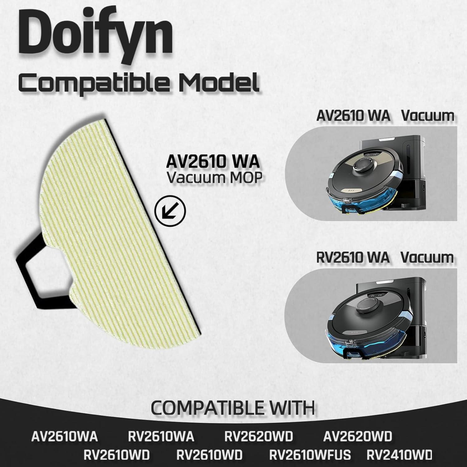 Paquete de 4 Mopas de Microfibra Doifyn para Aspiradora Robot Shark