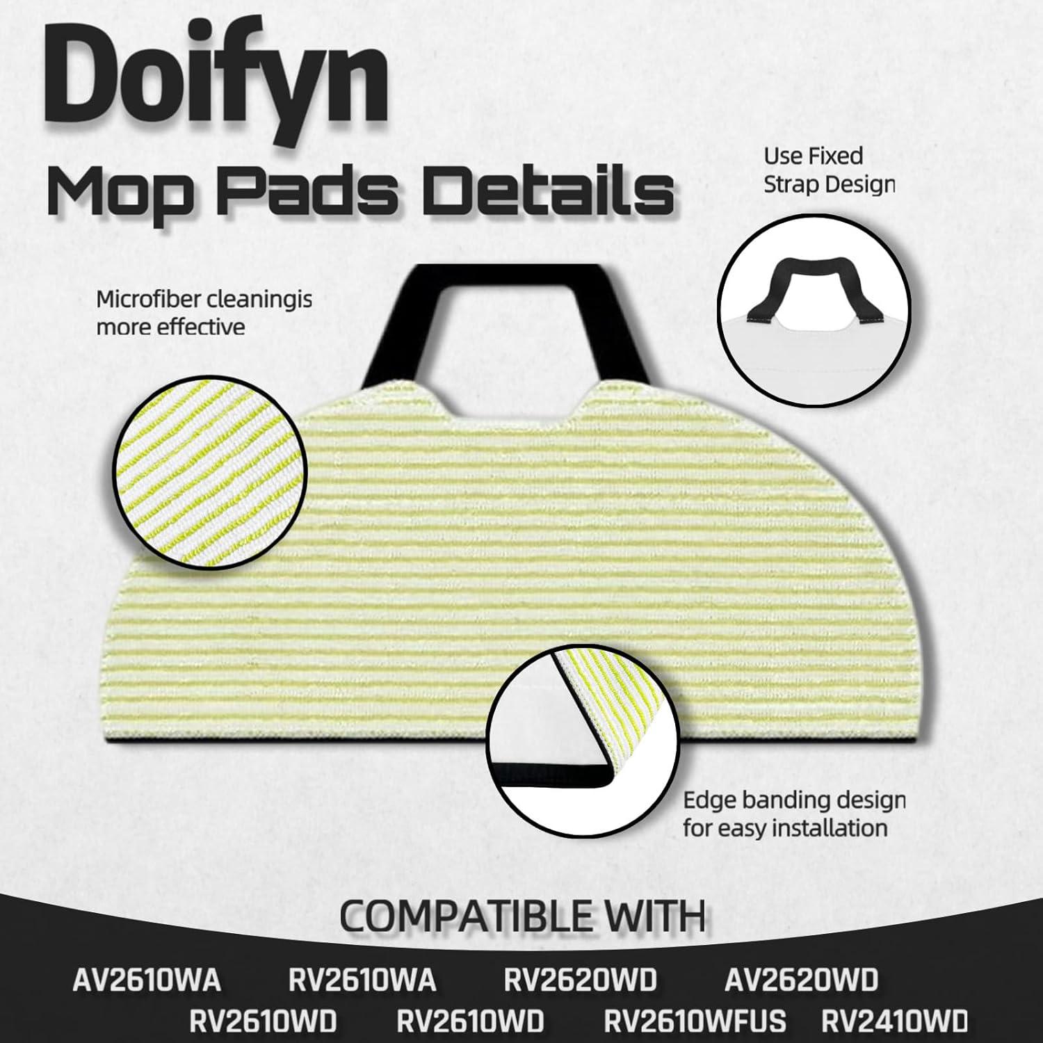 Paquete de 4 Mopas de Microfibra Doifyn para Aspiradora Robot Shark