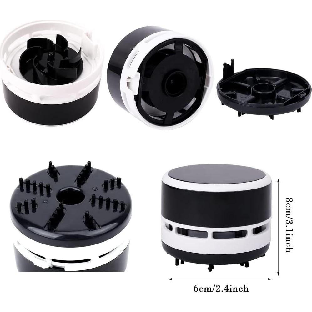 FineInno Desk Vacuum Cleaner Mini, Portable Desktop Vacuum, Mini Crumb Dust Desk Vacuum Cordless Sweeper for Home, Office,Cars,Pet Hairs,No Battery Included
