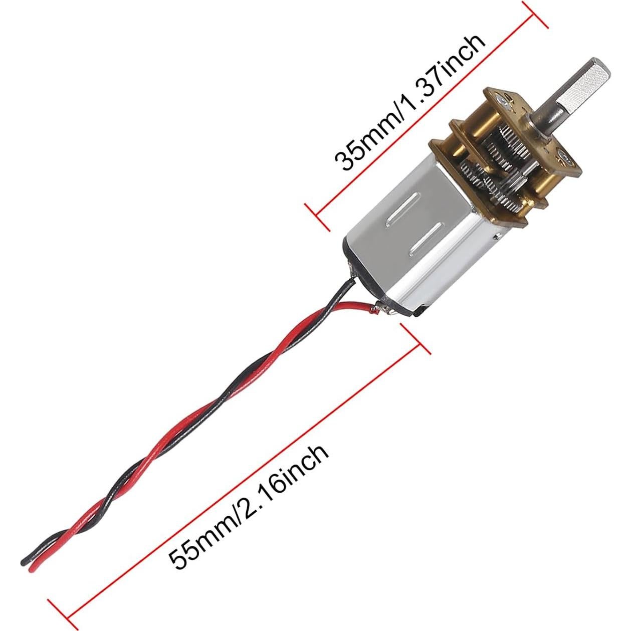 Motor de Engranaje Mini N20 DC 3V-6V Metal 3pcs para RC