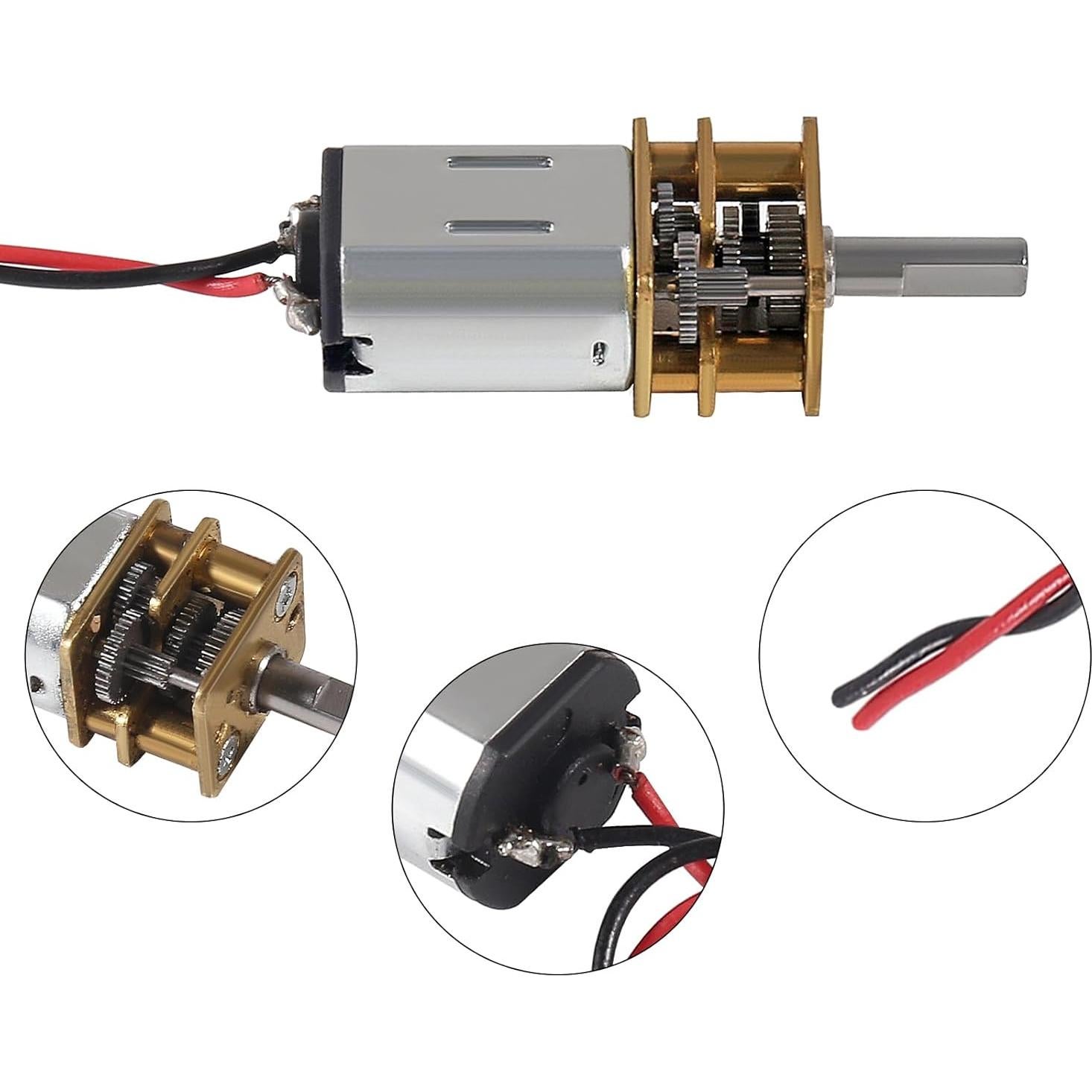 Motor de Engranaje Mini N20 DC 3V-6V Metal 3pcs para RC