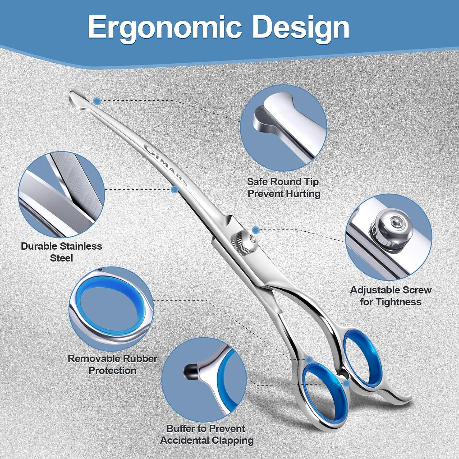 Tijeras de Aseo Profesional Gimars 6 en 1 Acero Inoxidable