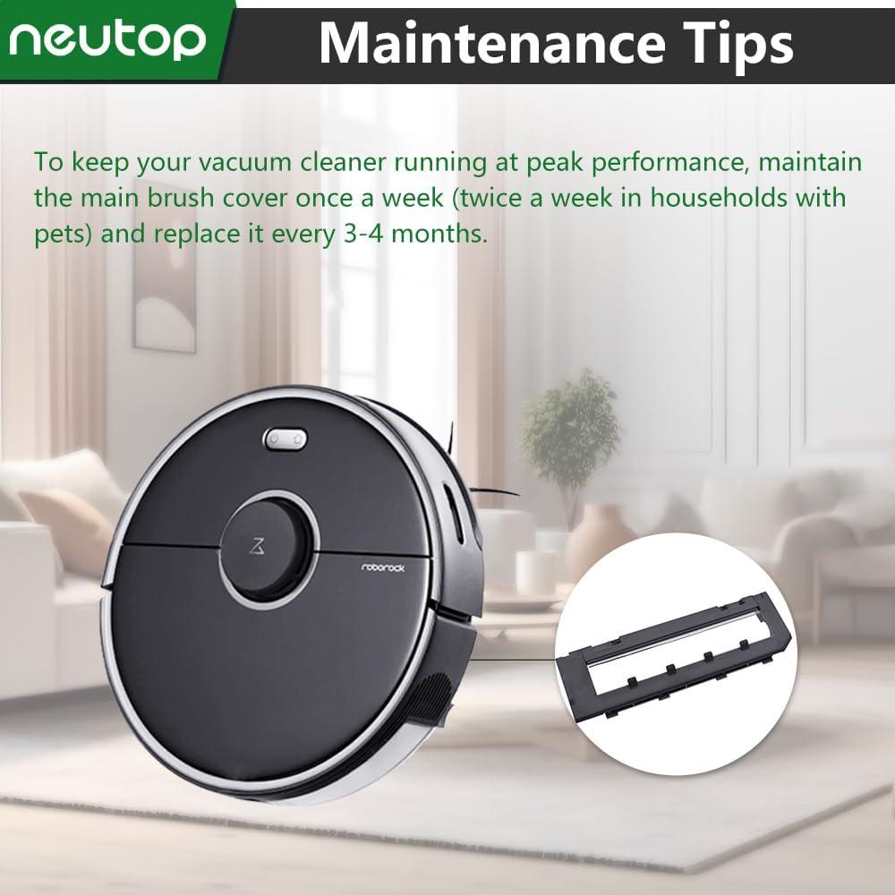 Neutop Replacement Brush Covers Guards Compatible with Roborock S7, S7+ MaxV Plus/Ultra, Q5, Q5+, Q7 Max/Max+, Robot Vacuum Cleaners, 2-Pack