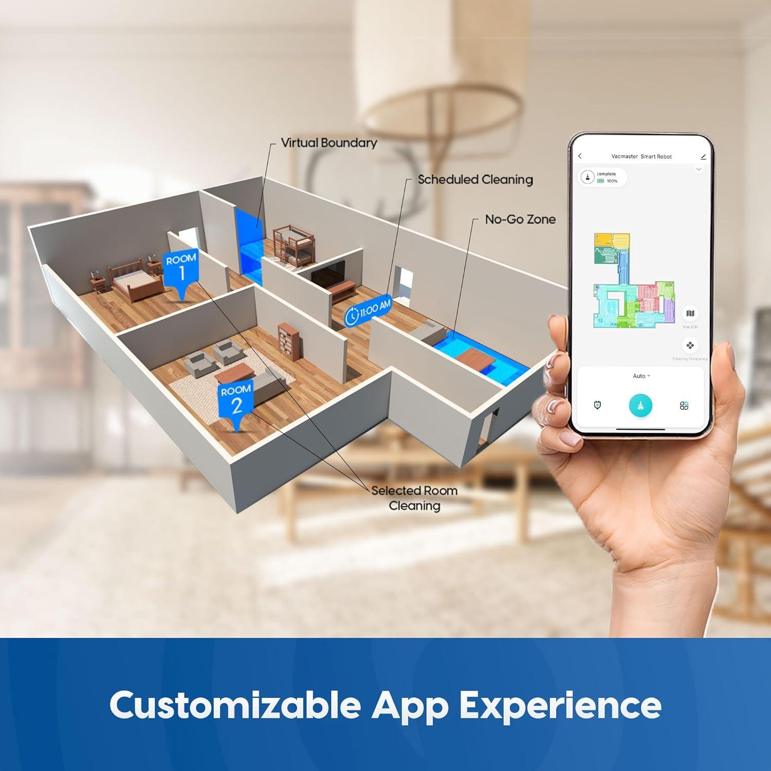 Aspiradora Robot Vacmaster V10i 3 en 1 con Auto-Vaciado
