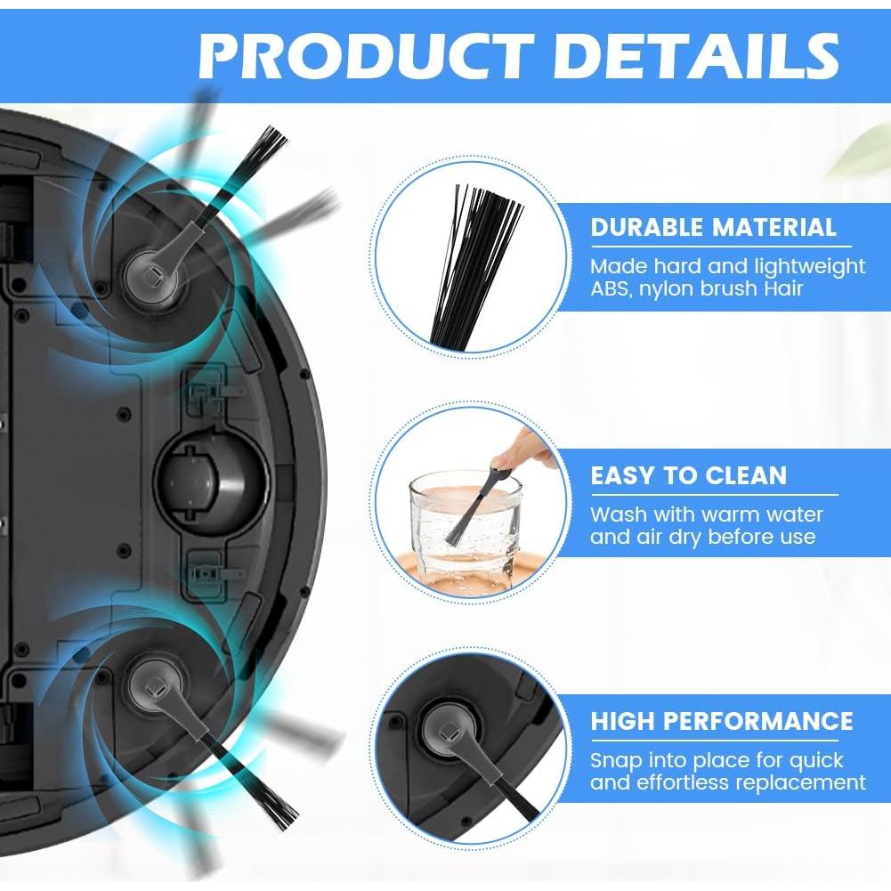 12 Cepillos Laterales Reemplazo Shark para Aspiradoras Robot