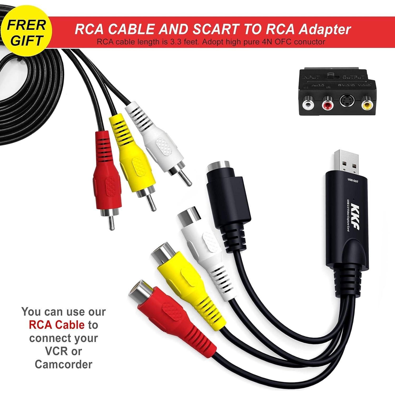 Kkf Captura Video USB 2.0 - Convertidor VHS a Digital