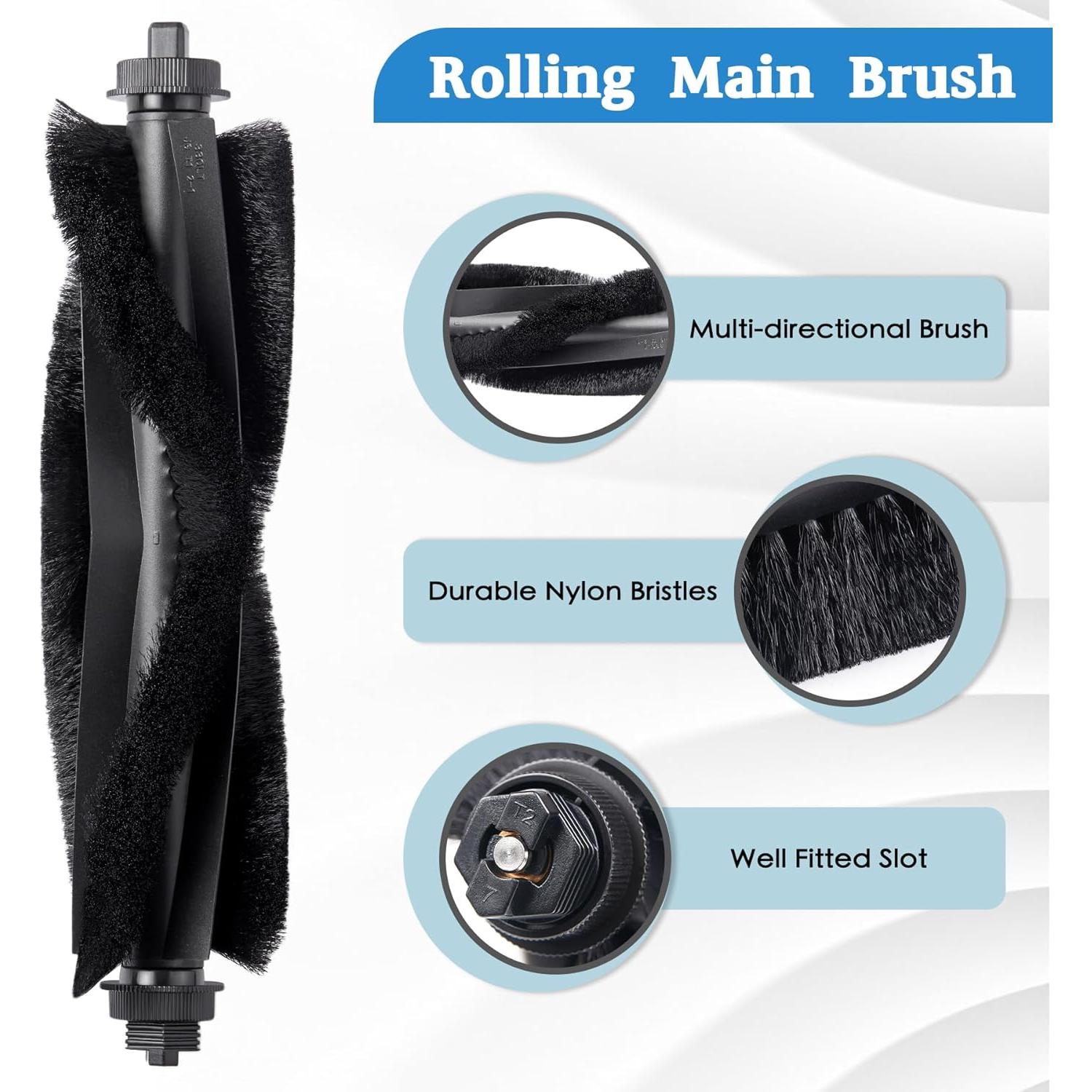 Accesorios de Repuesto eufy L60 L50 - 8 Cepillos, 2 Rodantes, 8 Filtros