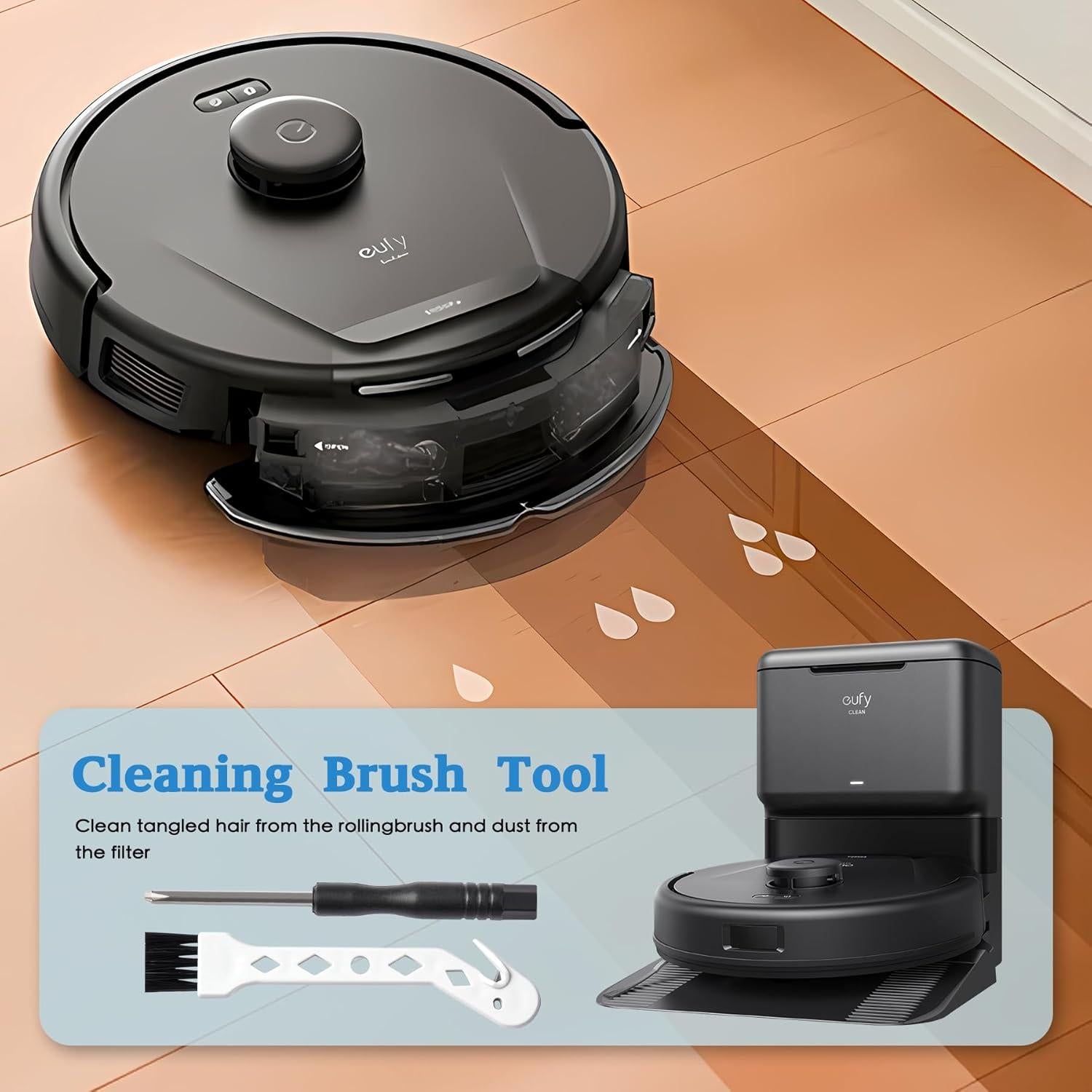 Accesorios de Repuesto eufy L60 L50 - 8 Cepillos, 2 Rodantes, 8 Filtros