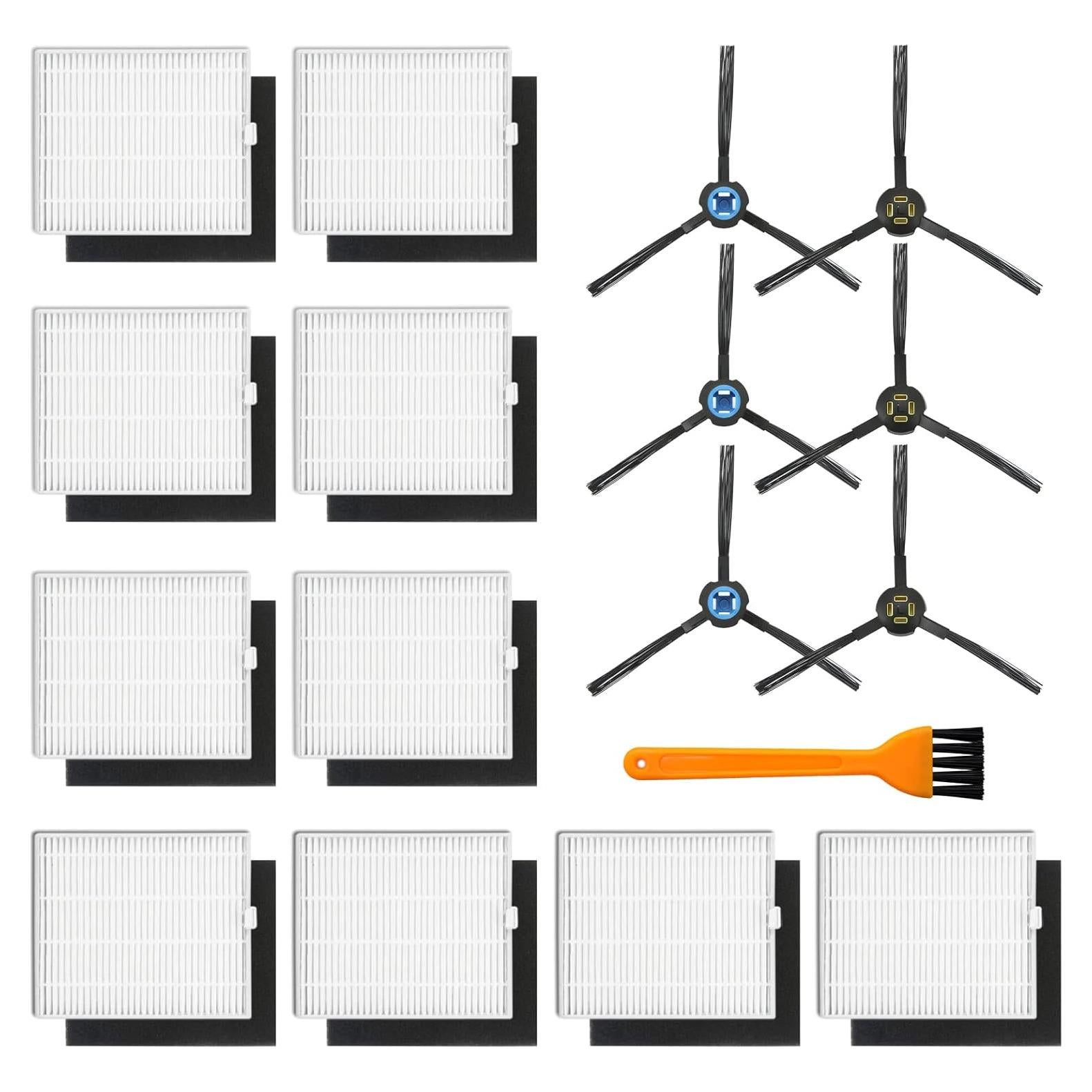 Kit de Repuestos ILIFE V8s - 6 Cepillos Laterales y 10 Filtros HEPA