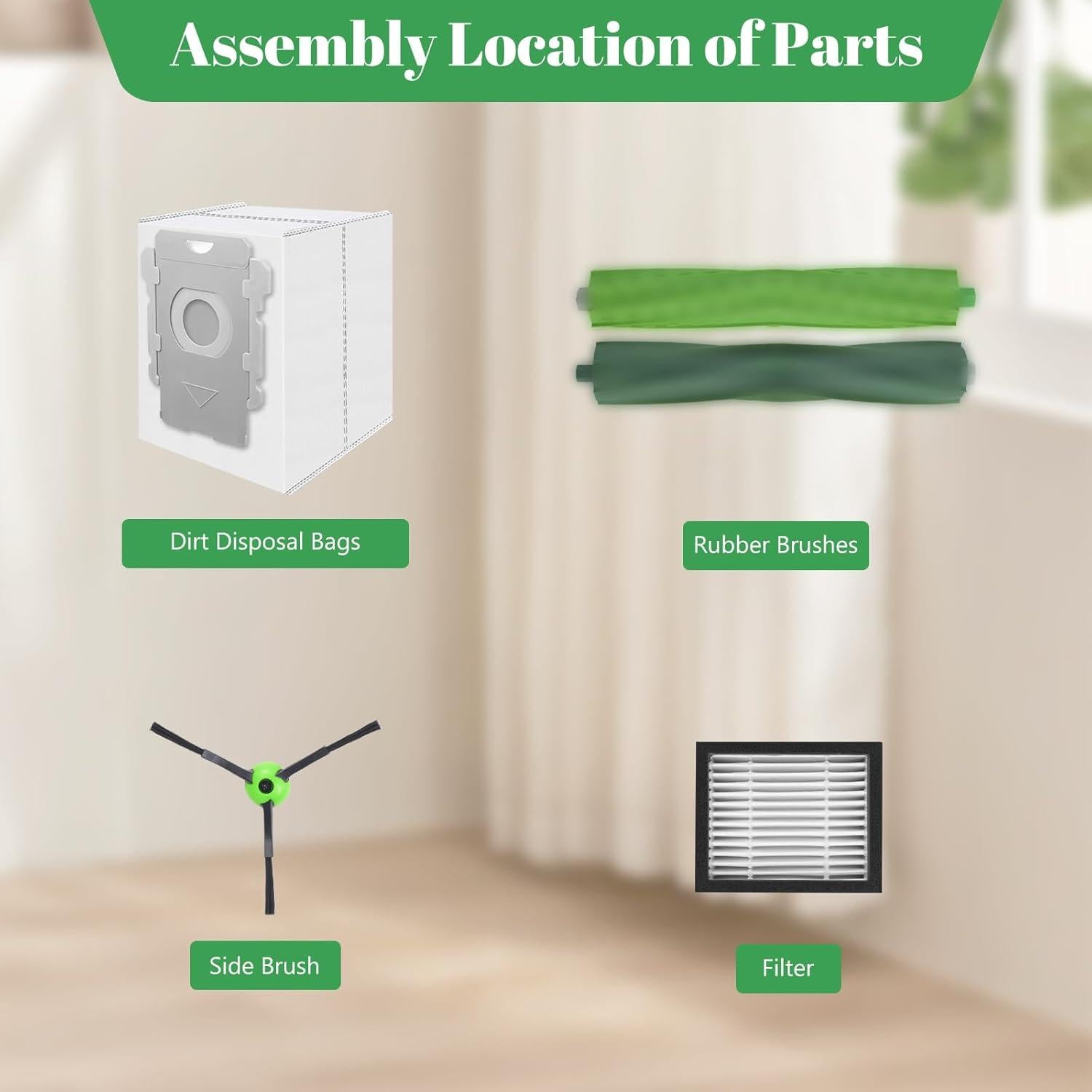 Accesorios de Repuesto iRobot Roomba E/I/J - 2 Juegos de Cepillos y Filtros