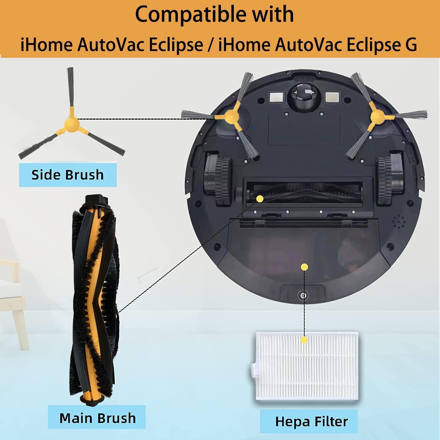 Accesorios de Repuesto iHome AutoVac Eclipse G - 1 Cepillo Principal, 4 Laterales, 2 Filtros HEPA