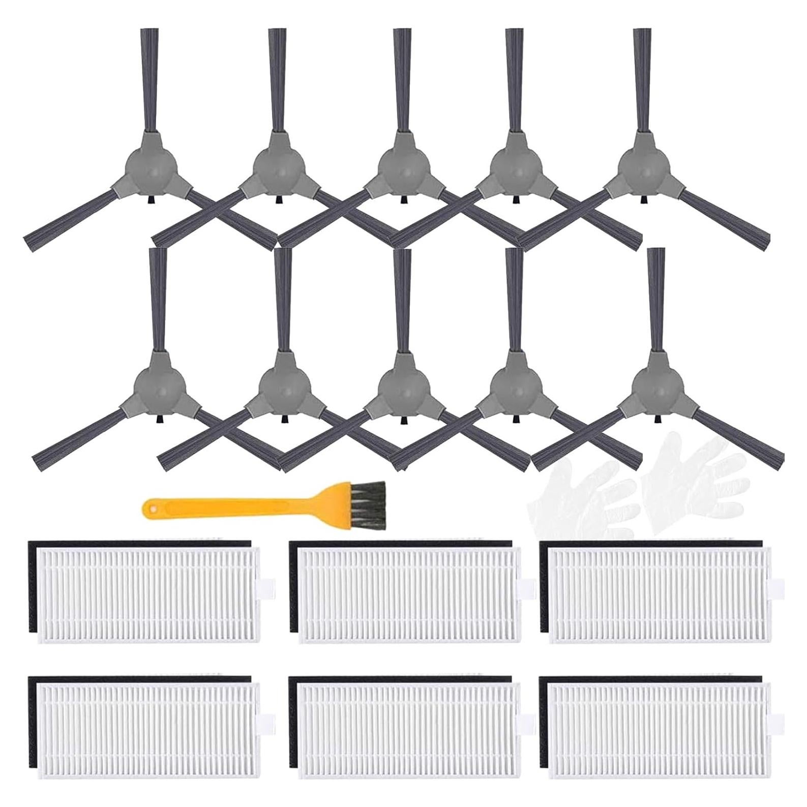 Accesorios para Aspiradora Robot JJ Neumann K10 - 10 Cepillos y 6 Filtros HEPA