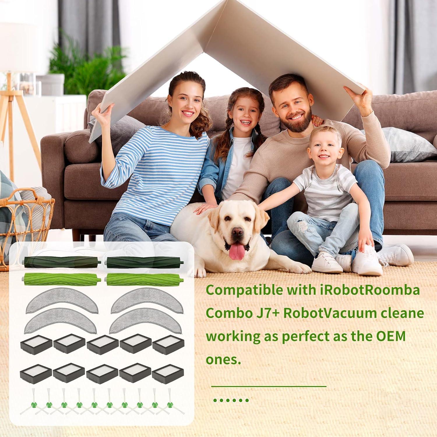 Accesorios para iRobot Roomba J7+ - 2 Cepillos, 10 Filtros, 4 Paños