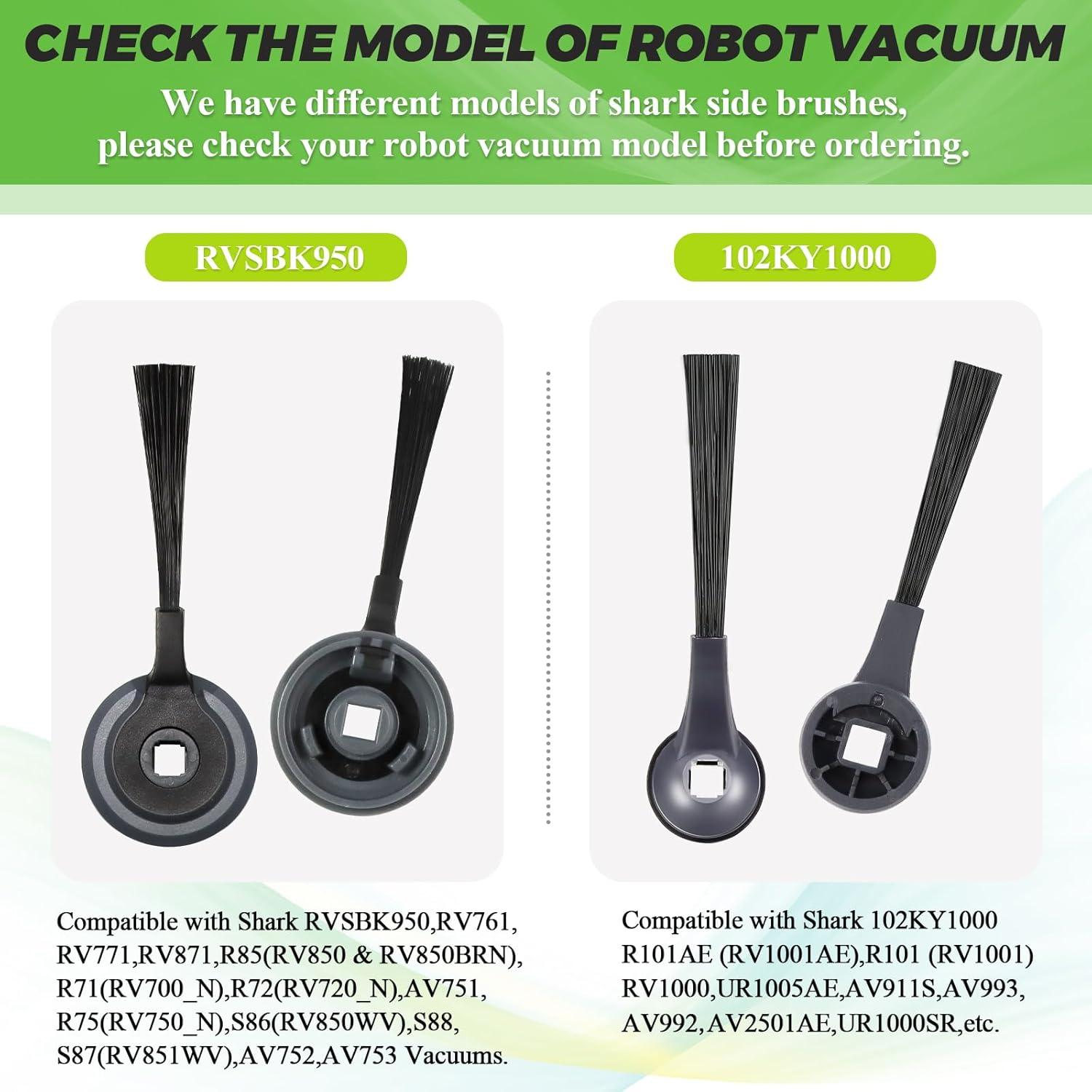 Techecook 4 Cepillos Laterales RVSBK950 para Aspiradora Shark