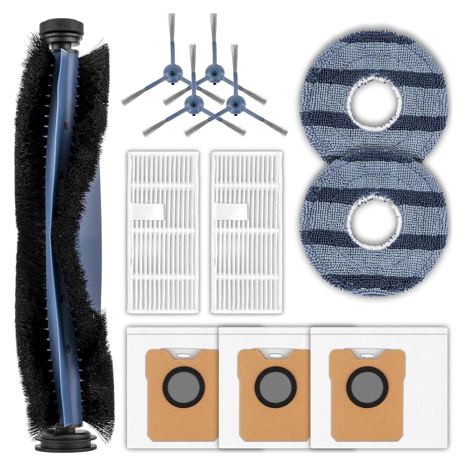 (12 Pack) C20 Omni Replacement Parts Compatible with Eufy Omni C20 Robot Vacuum Cleaner, Accessories Kit, 1 Roller Brush, 4 Side Brushes, 2 HEPA Filters, 3 Dust Bags, 2 Mop Pads