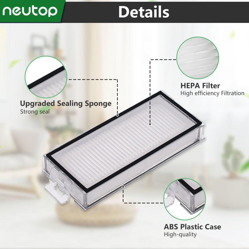 Neutop Replacement Filters Compatible with Roborock Q5 Pro/Pro+/Max +, Q5 DuoRoller+, Q7, Q7+, Q7 Max/Max+, Q8 Max/Max+, Robot Vacuum and Mops, 8-Pack.