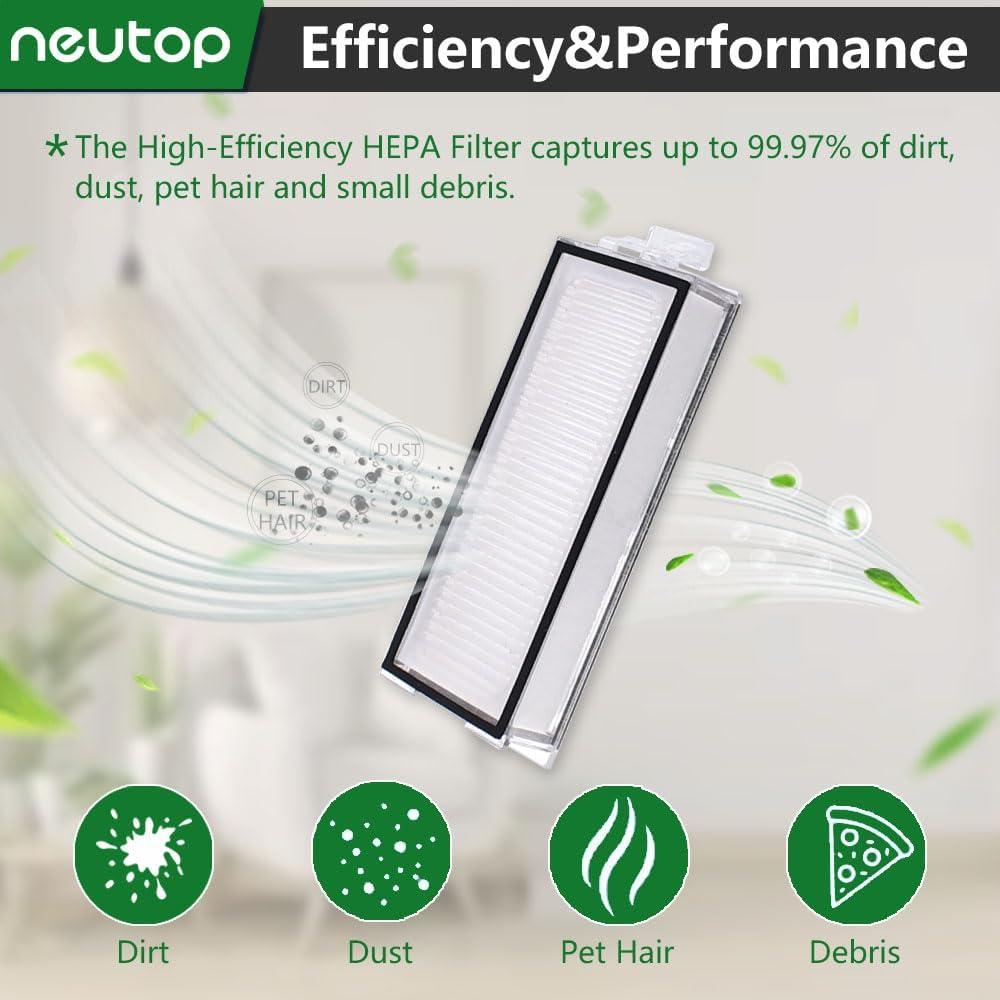 Neutop Replacement Filters Compatible with Roborock Q5 Pro/Pro+/Max +, Q5 DuoRoller+, Q7, Q7+, Q7 Max/Max+, Q8 Max/Max+, Robot Vacuum and Mops, 8-Pack.