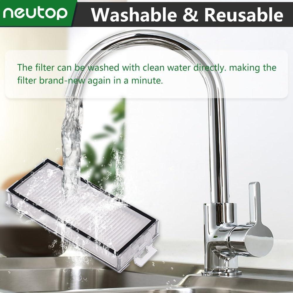 Neutop Replacement Filters Compatible with Roborock Q5 Pro/Pro+/Max +, Q5 DuoRoller+, Q7, Q7+, Q7 Max/Max+, Q8 Max/Max+, Robot Vacuum and Mops, 8-Pack.