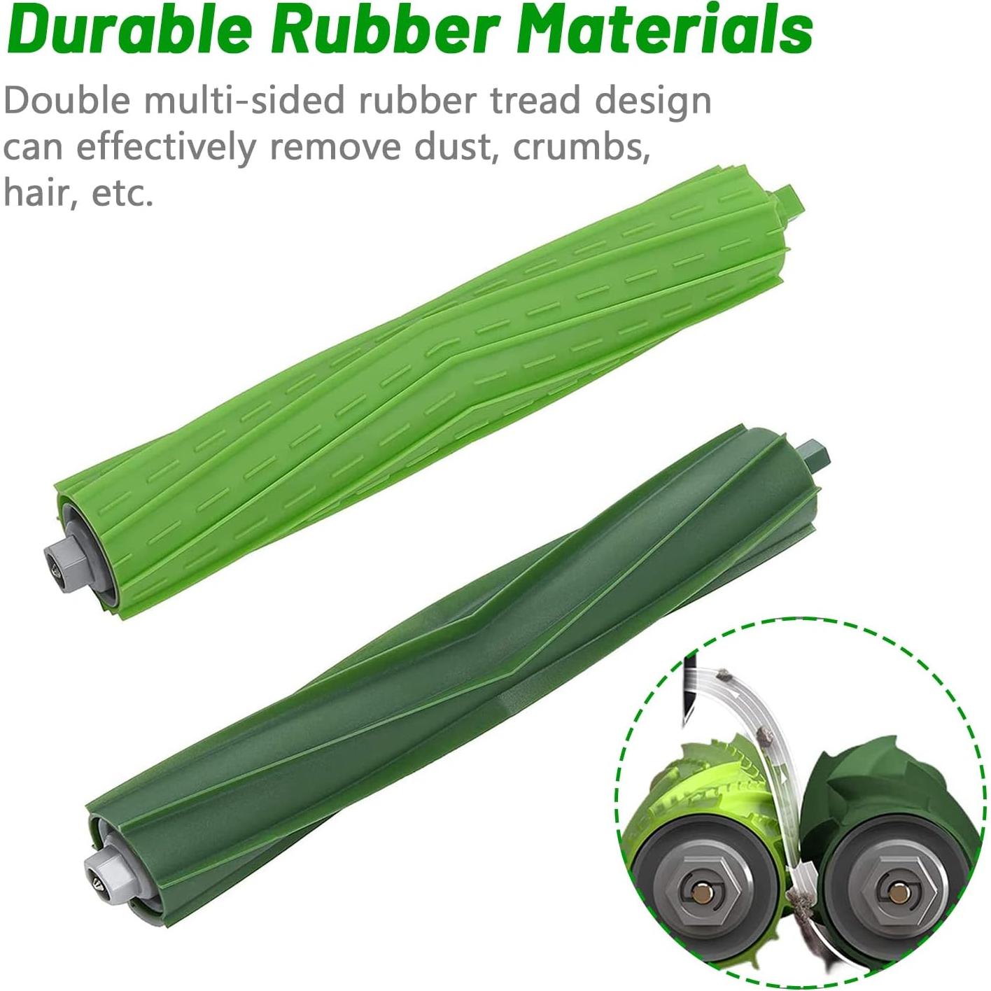 4 Cepillos de Rodillo de Goma ECOMAID para iRobot Roomba