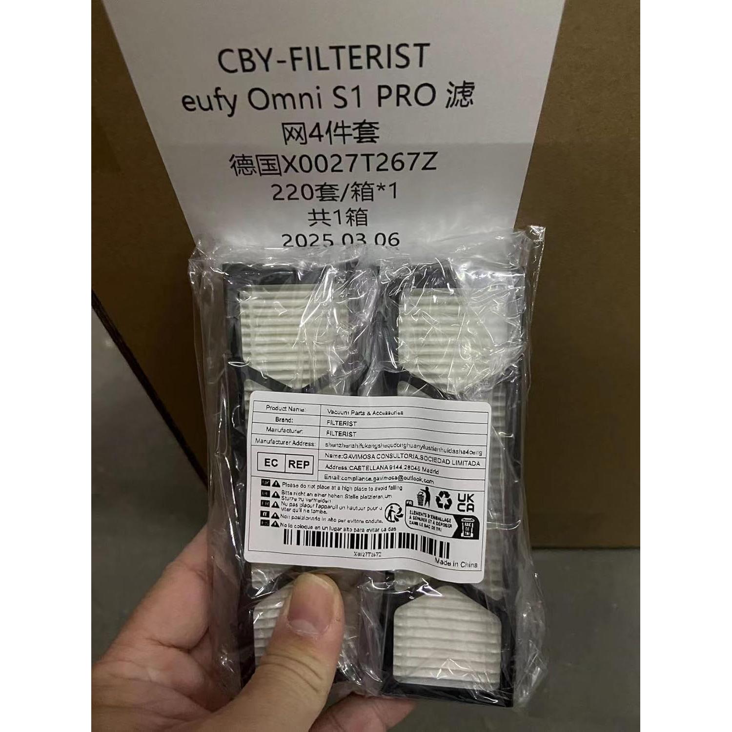 Filtros HEPA de Reemplazo FILTERIST Omni S1 Pro - 4 Piezas