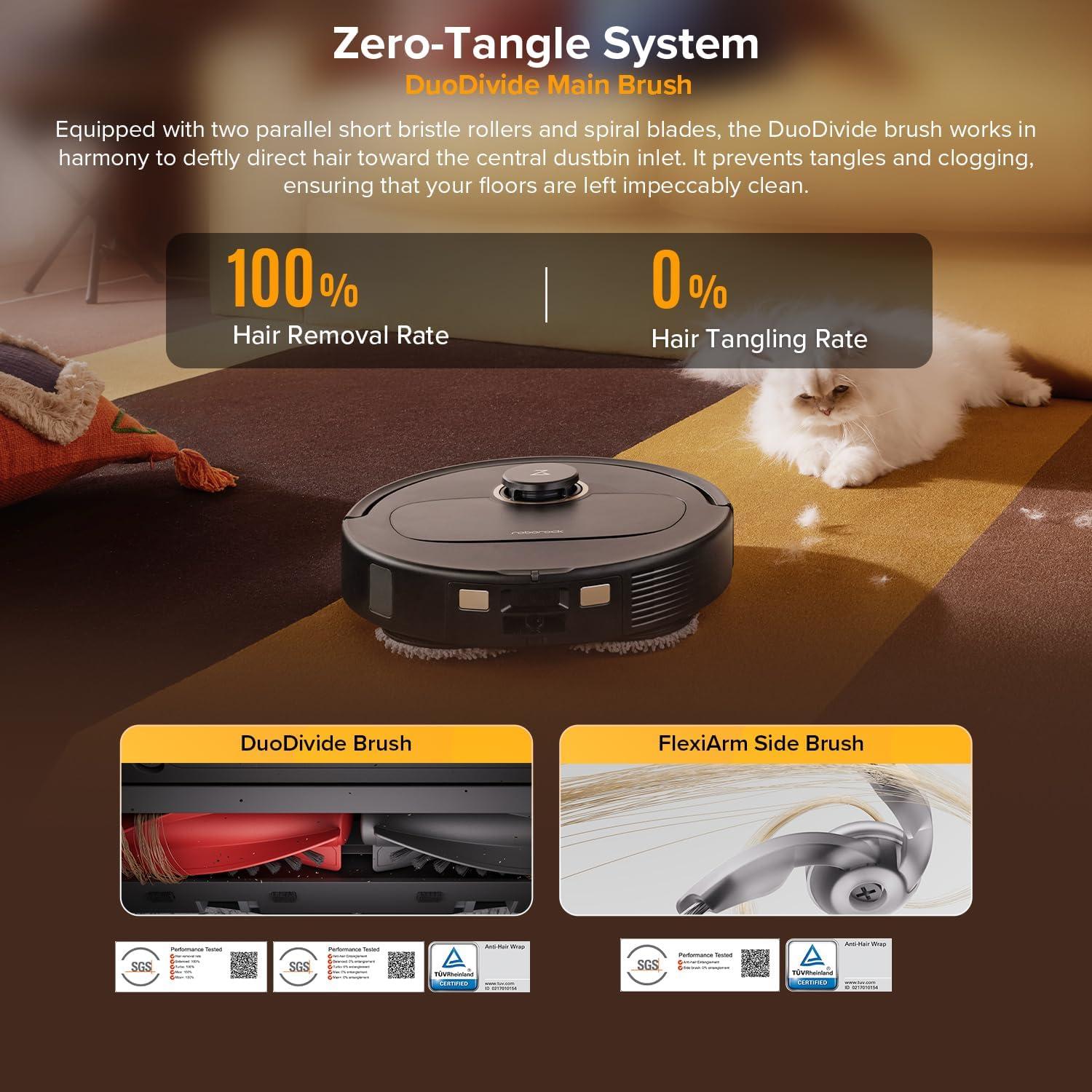 roborock Qrevo S5V Robot Vacuum Cleaner with 4 Pack Microfiber Mop Cloths Bundle