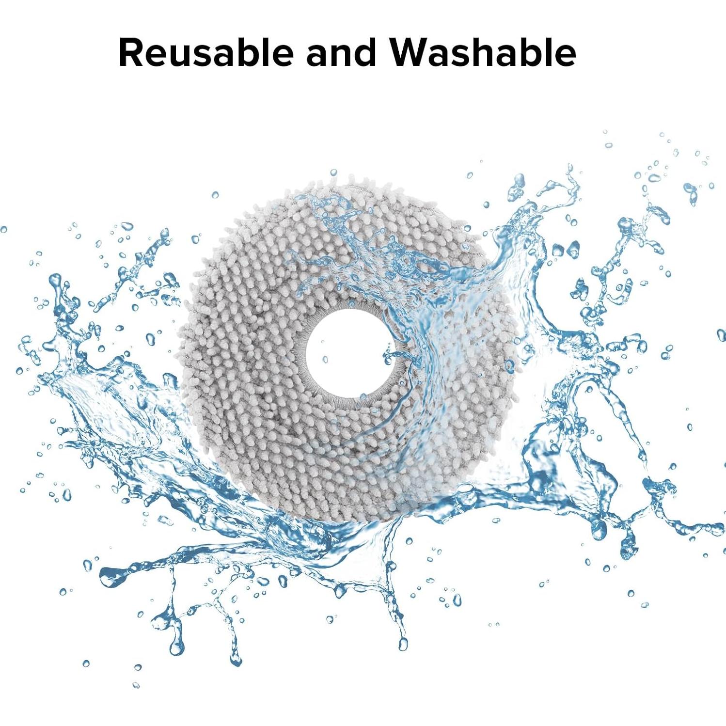 roborock Qrevo S5V Robot Vacuum Cleaner with 4 Pack Microfiber Mop Cloths Bundle