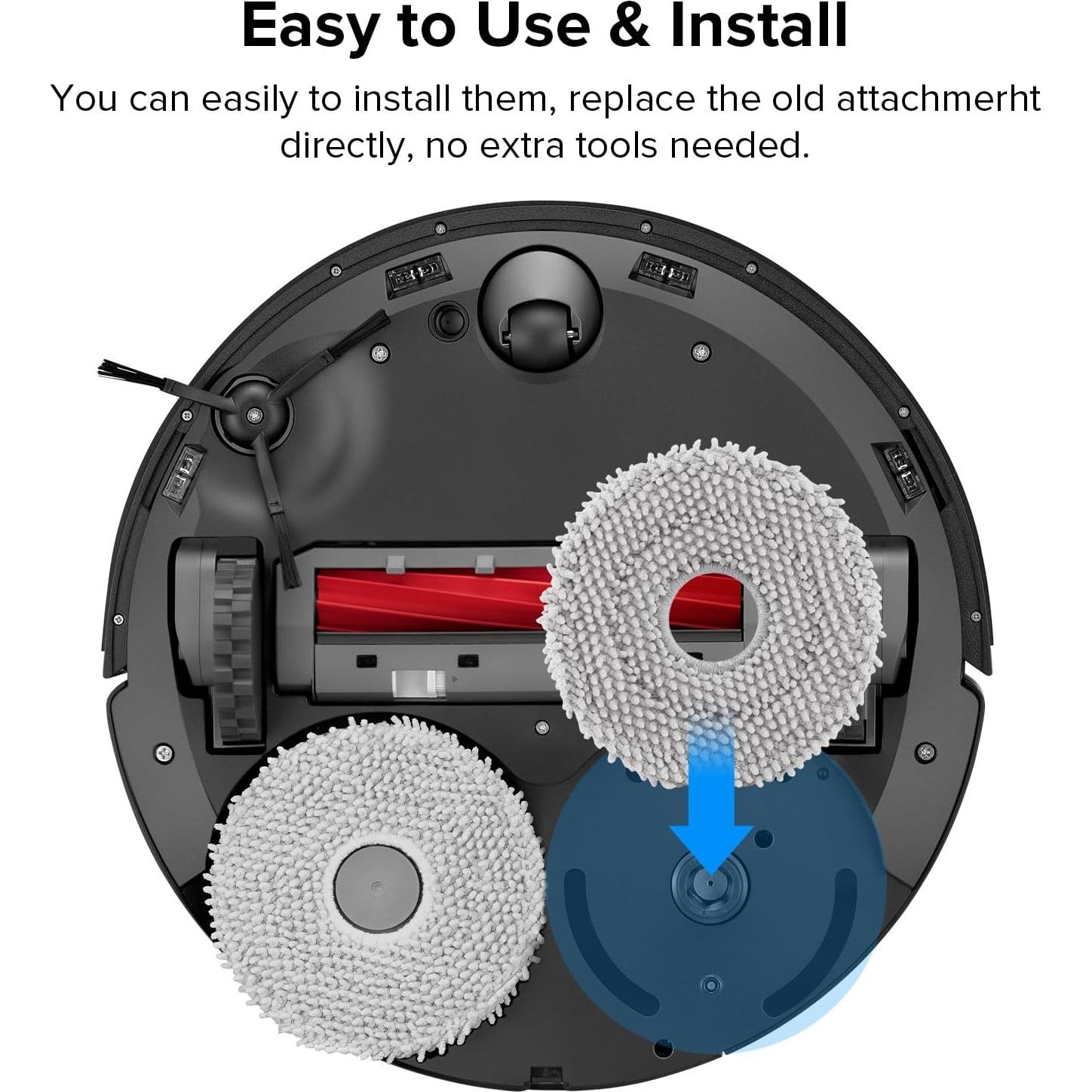 roborock Qrevo S5V Robot Vacuum Cleaner with 4 Pack Microfiber Mop Cloths Bundle