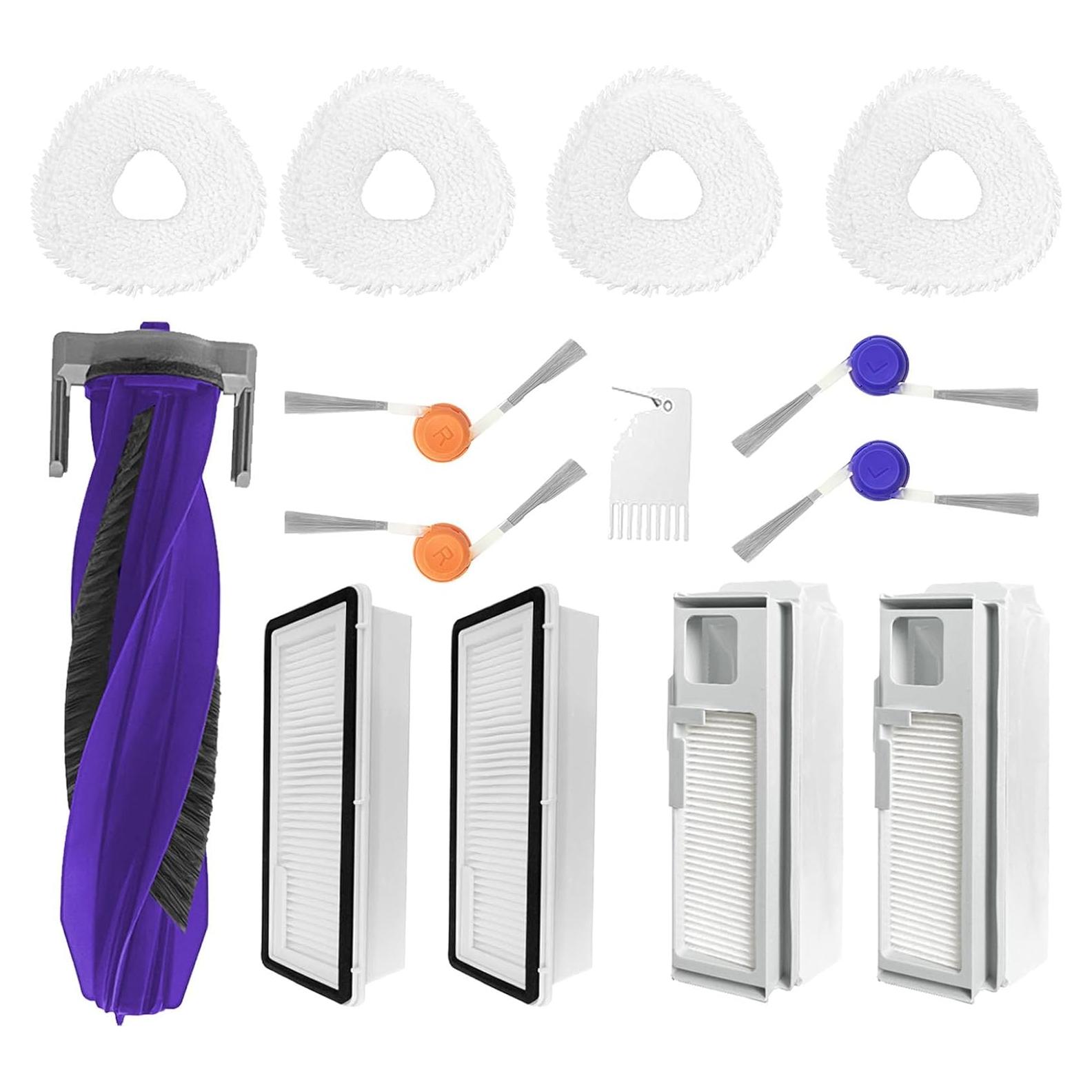 Kit de Accesorios para Aspiradora Robot Narwal Freo Pro - 1 Cepillo Principal, 4 Paños de Mopa, 4 Cepillos Laterales, 2 Filtros Hepa, 2 Bolsas de Polvo