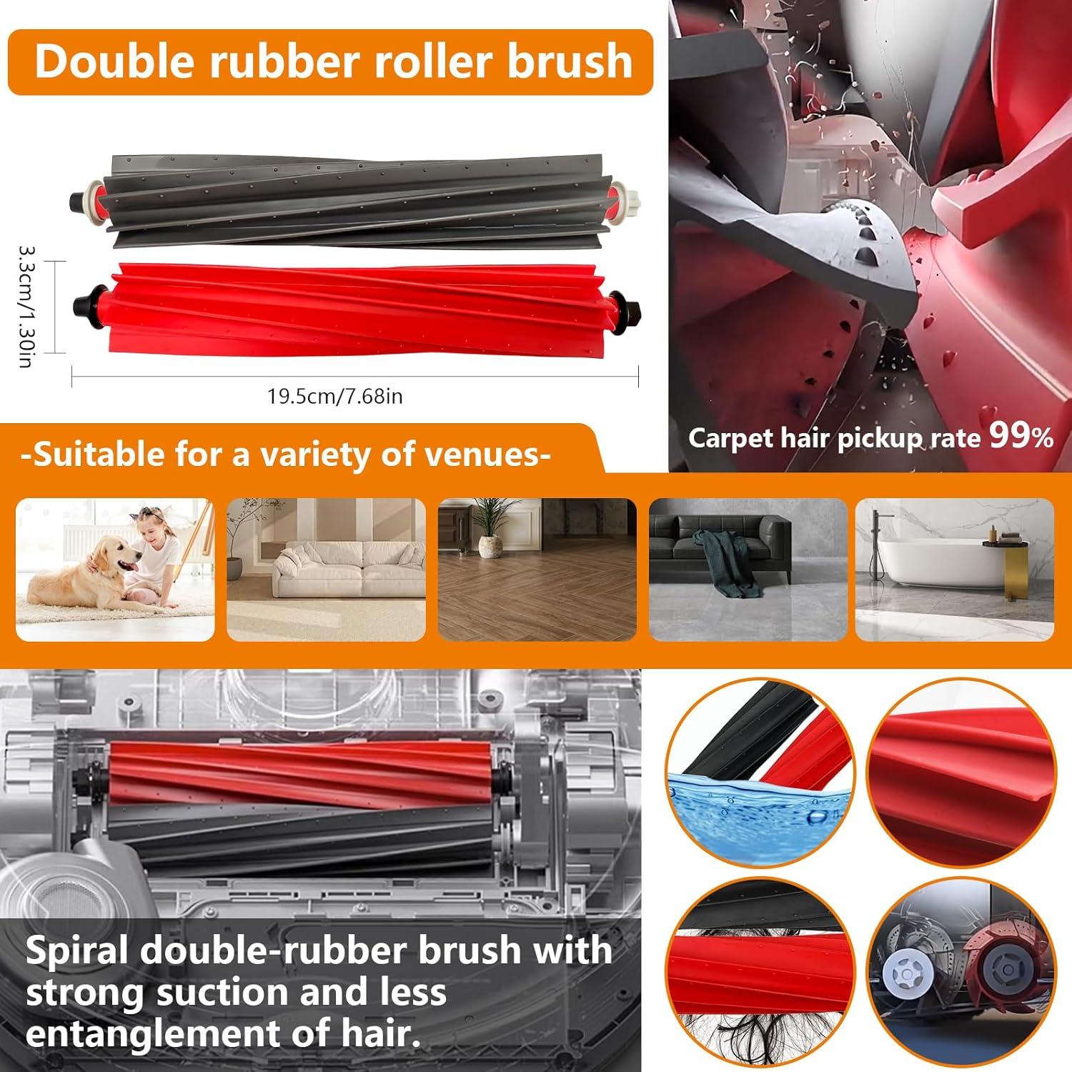 Yivy 30PCS Replacement Parts for Roborock S8 Maxv Ultra /S8 Max Ultra Vacuum Cleaner : 2 Main Brushes, 6 Side Brushes, 4 HEPA Filters, 4+4 Wipes, 6 Dust Bags(Note: NOT FITS for S8 Pro Ultra)