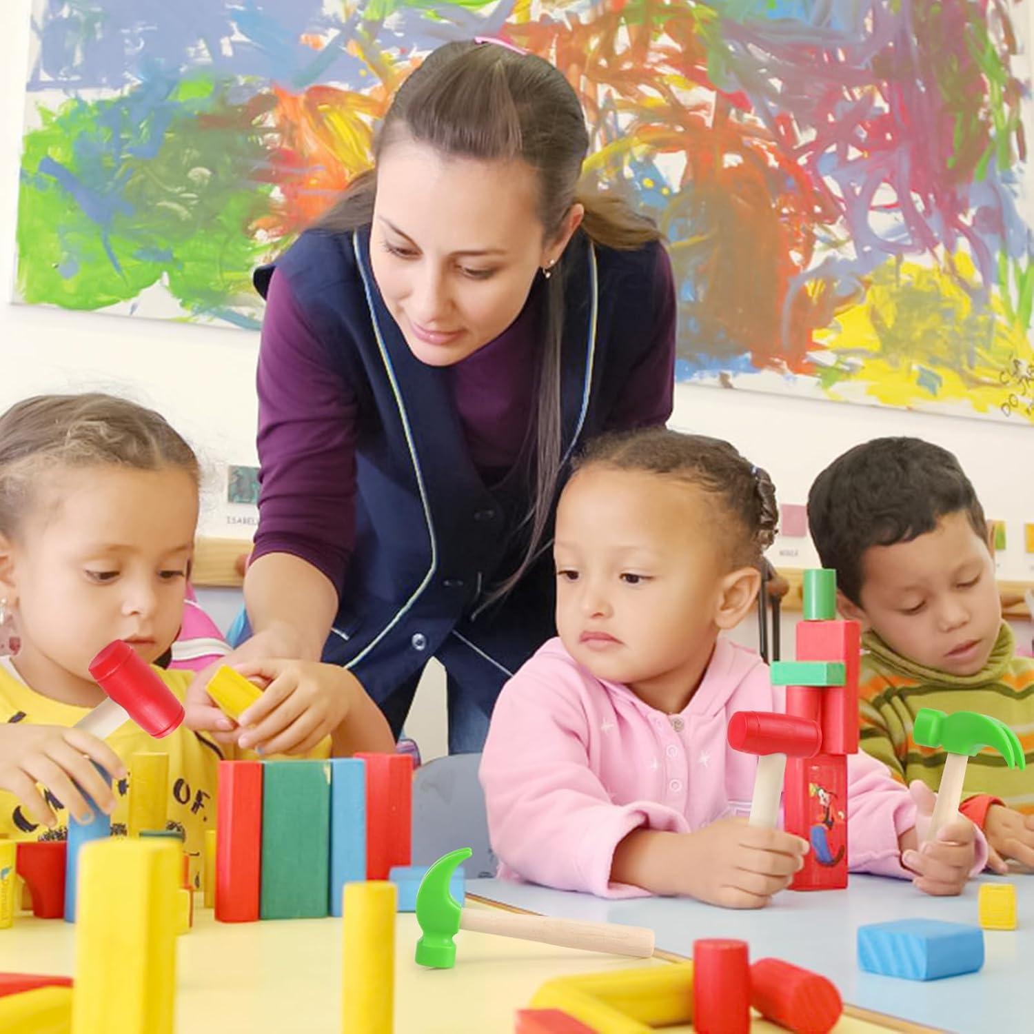 Juego de 2 Martillos de Madera y Plástico para Niños